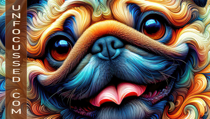 Whirls of Whimsy: A Pug's Portrait