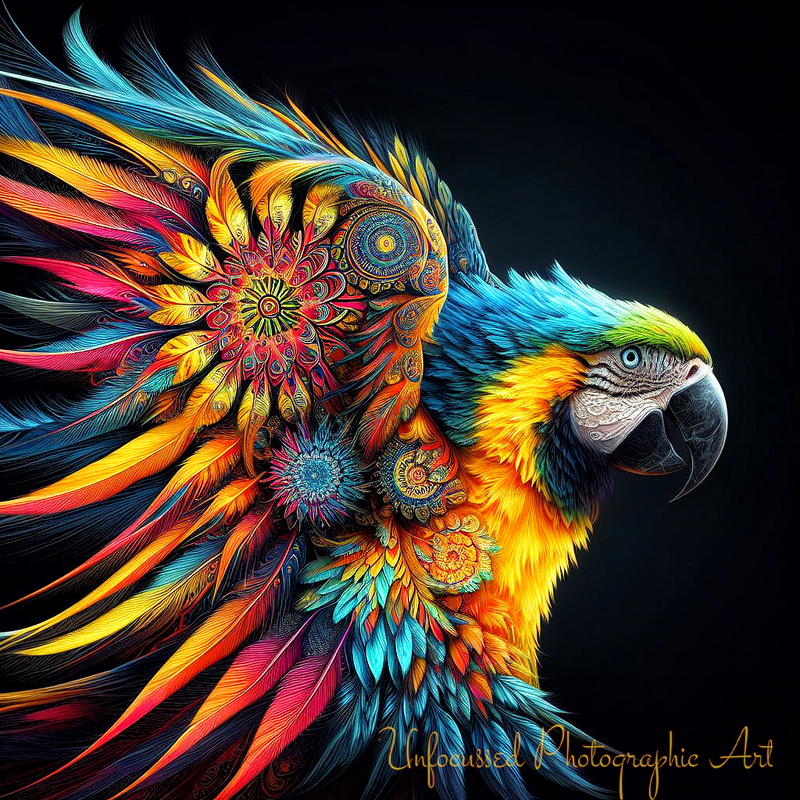 Azura's Resilience: The Storm-Painted Macaw of the Amazon