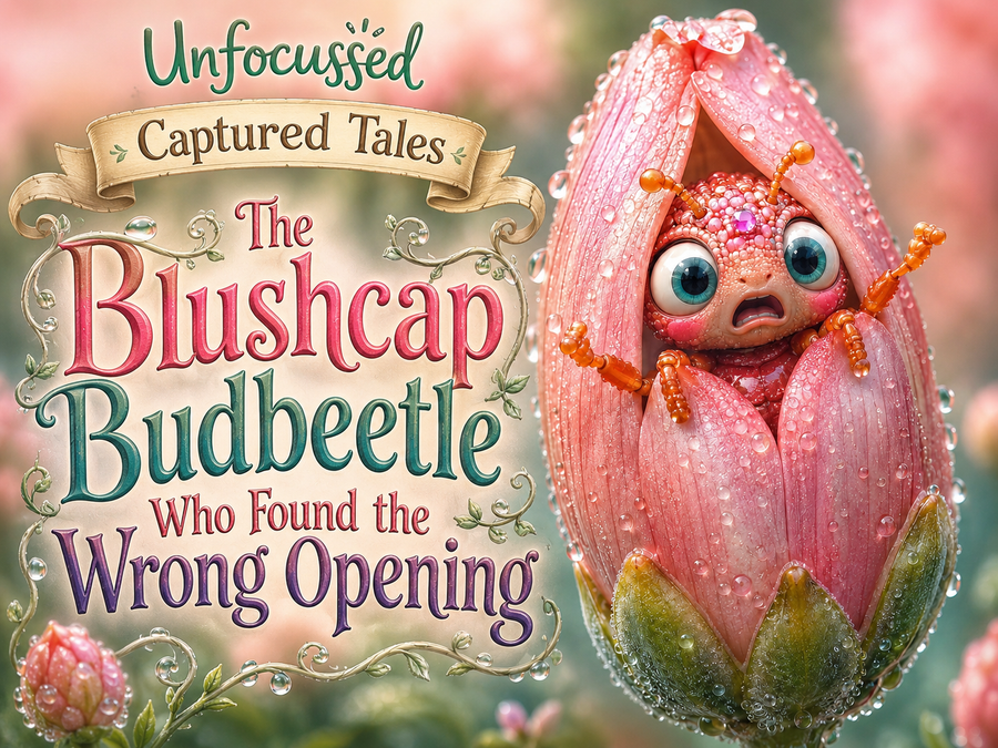 The Blushcap Budbeetle Who Found the Wrong Opening Captured Tale