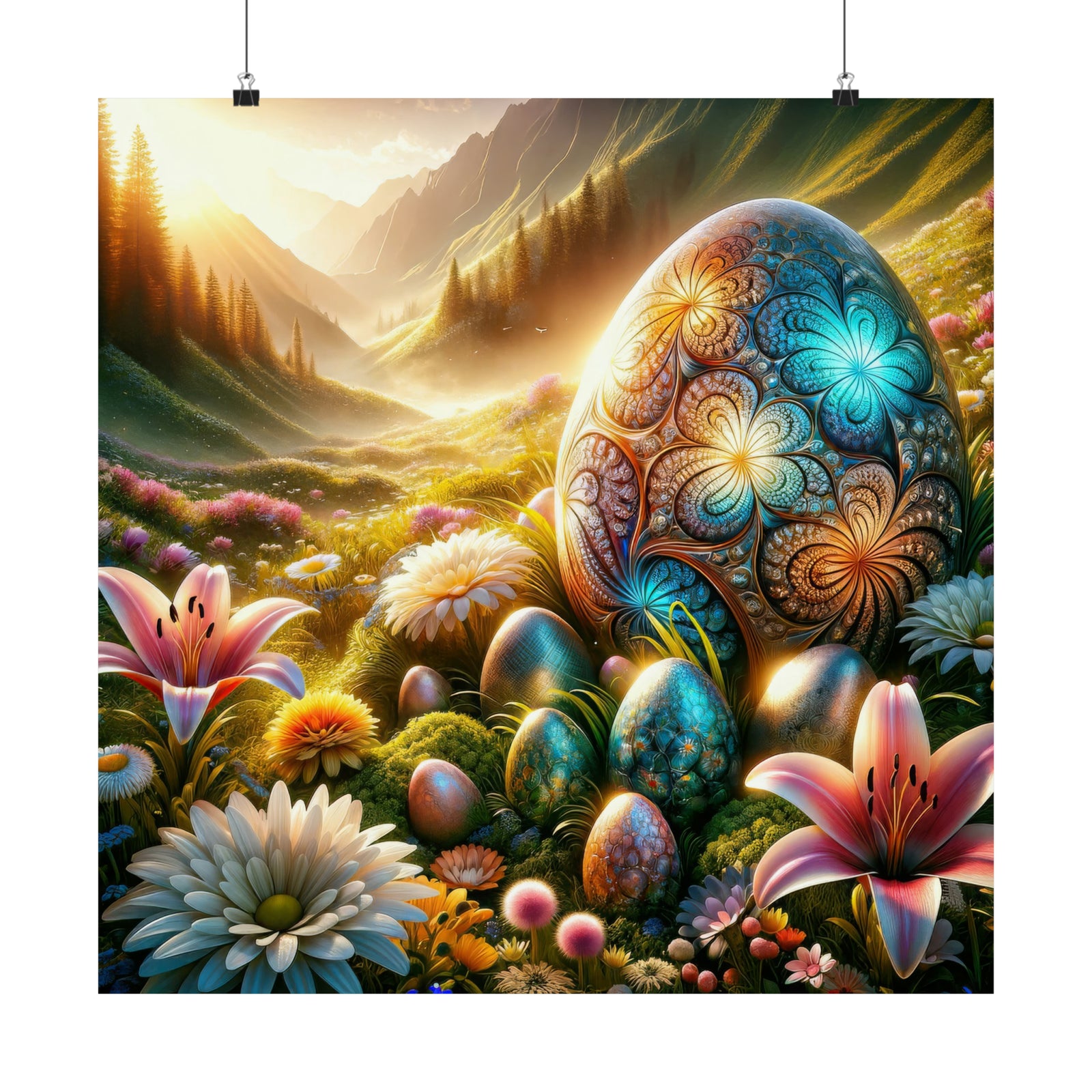The Gilded Eggs of the Mountain Meadow Poster