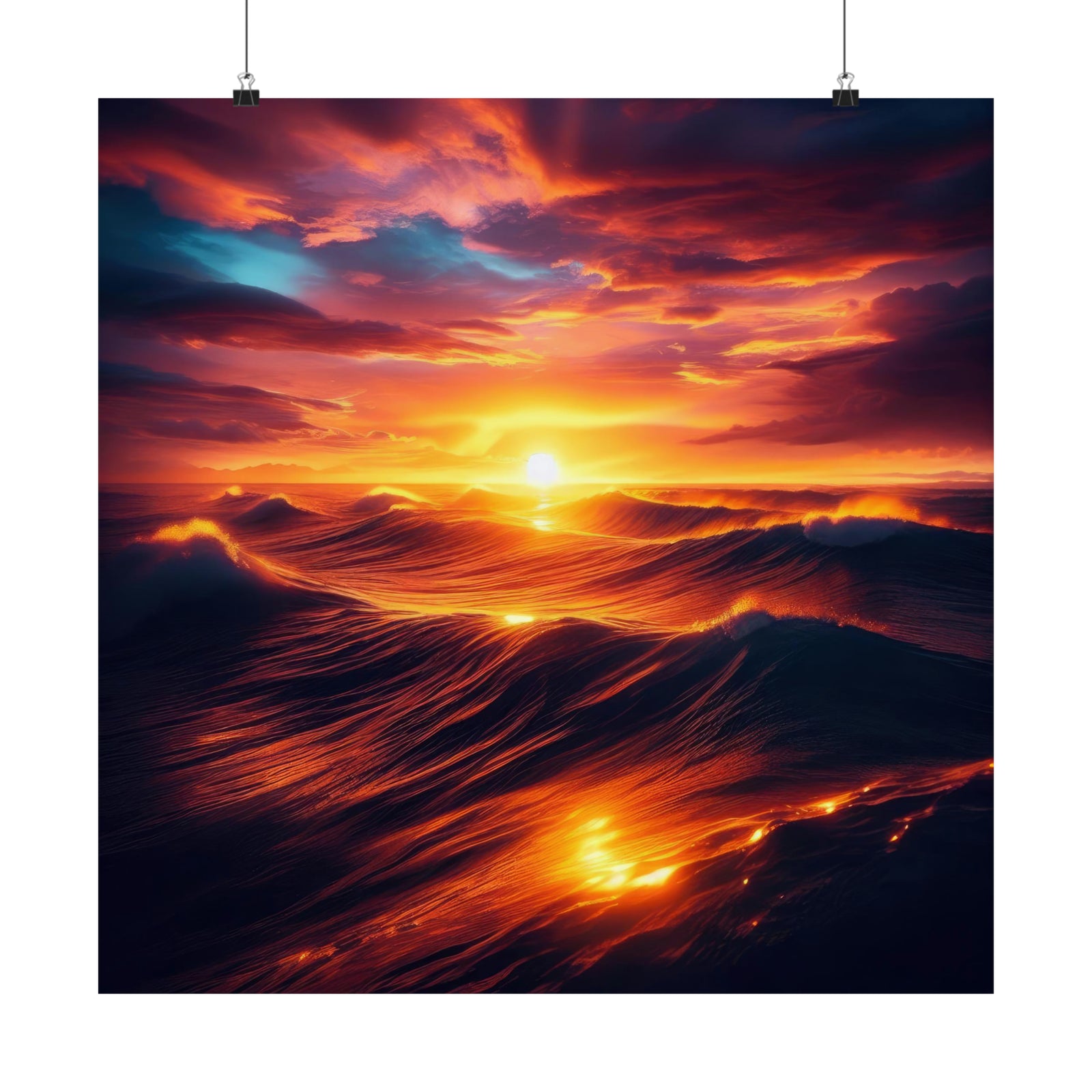 Crimson Skies and Ocean Tides Poster