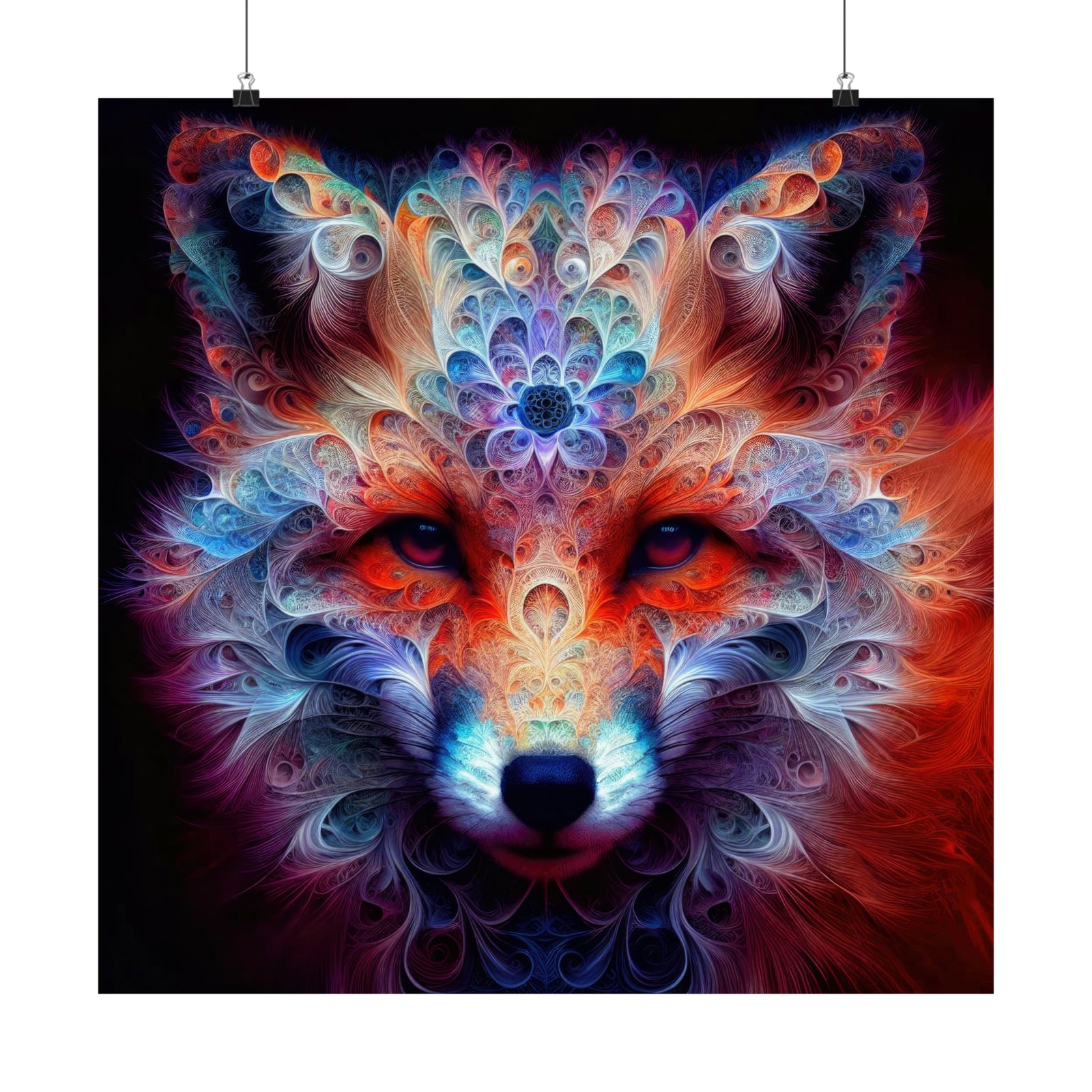 Fractilated Fox Poster