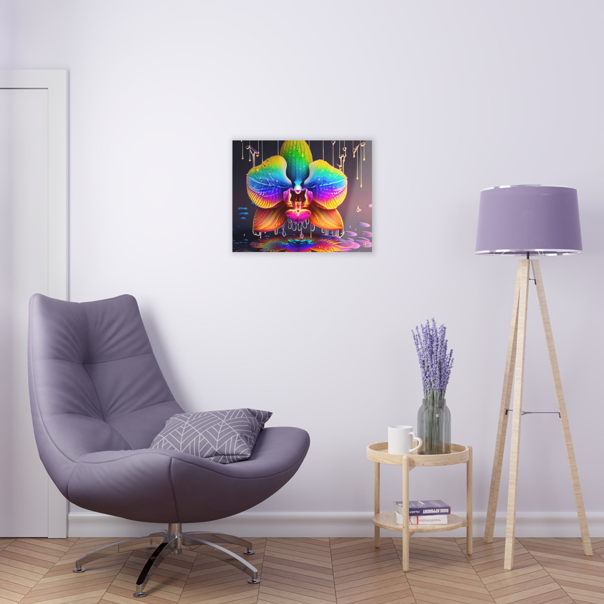 Rainbow Orchid Dripz D Acrylic Print