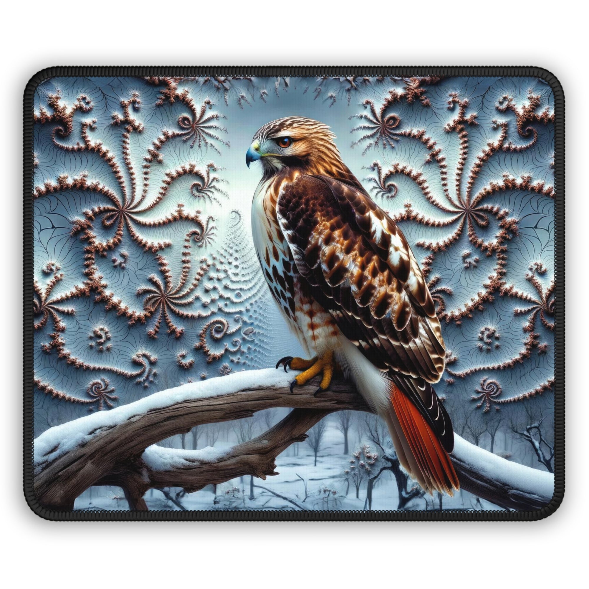 Red-Tailed Fractal Sovereign Gaming Mouse Pad
