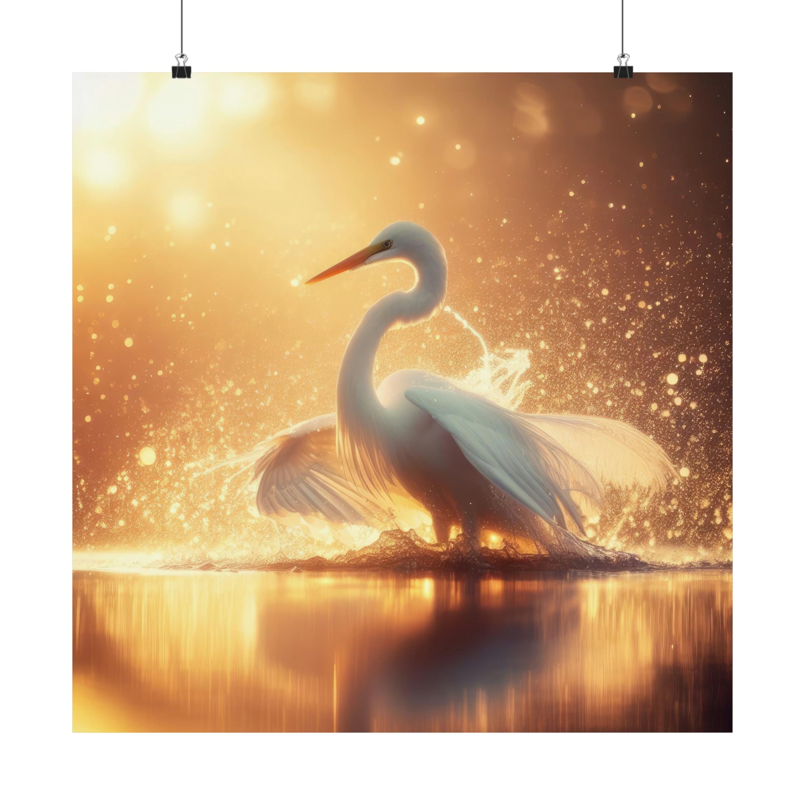 Water's Whisper - Egret Poster