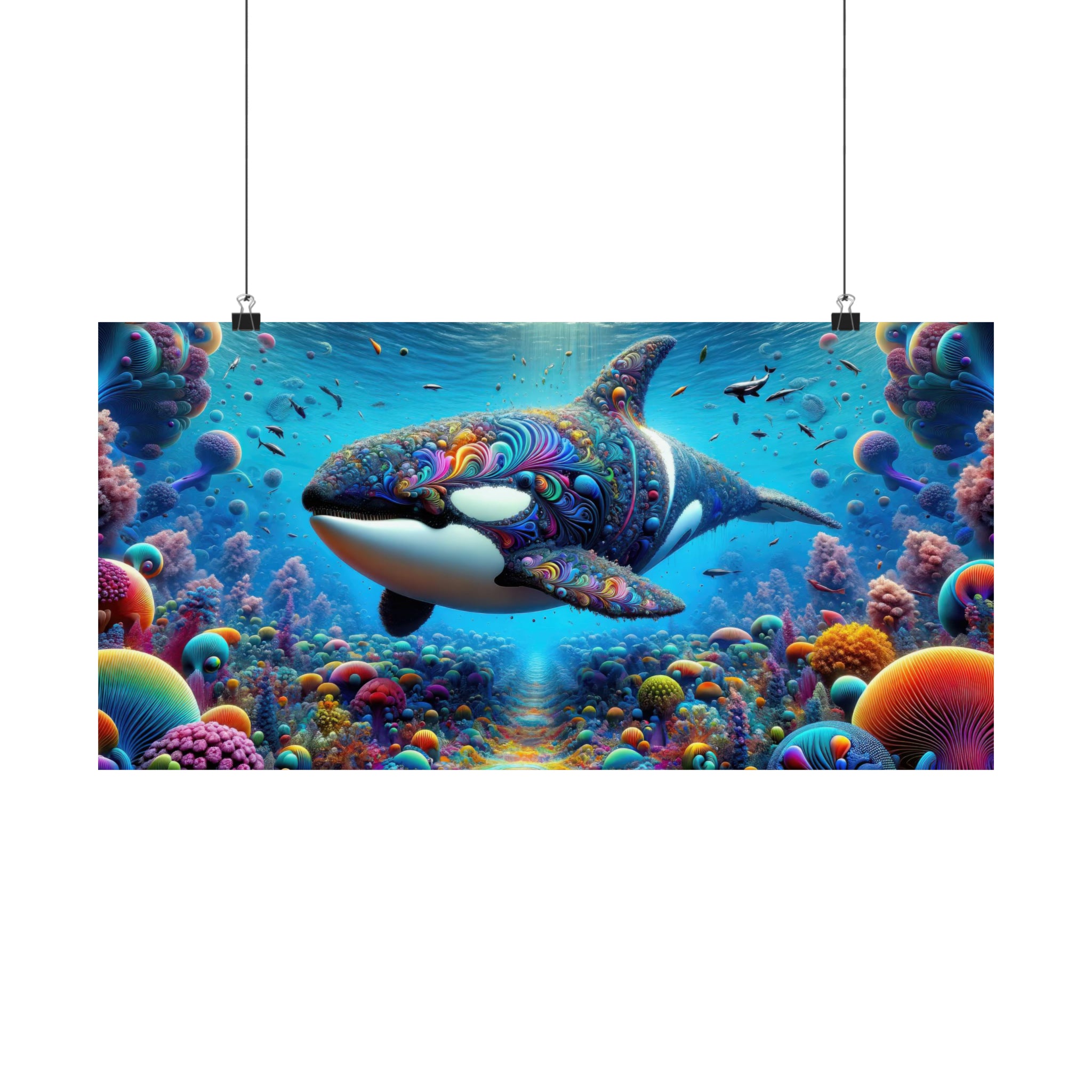 Orca Odyssey in the Coral Cosmos Poster