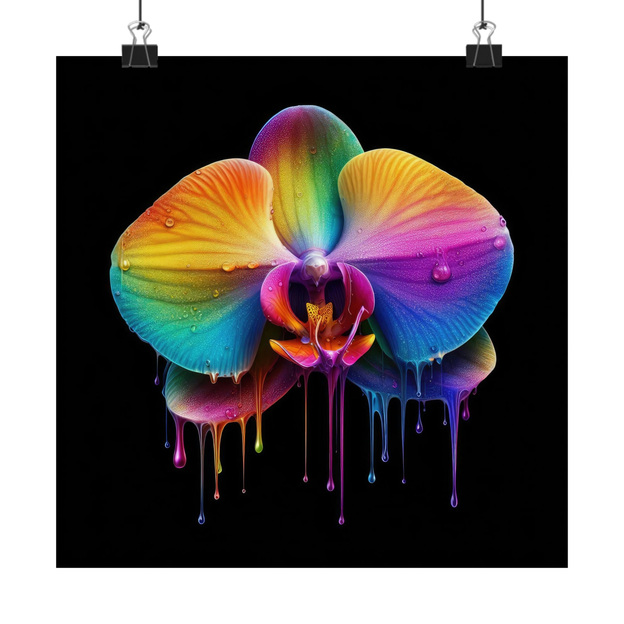 Rainbow Orchid Dripz L Poster