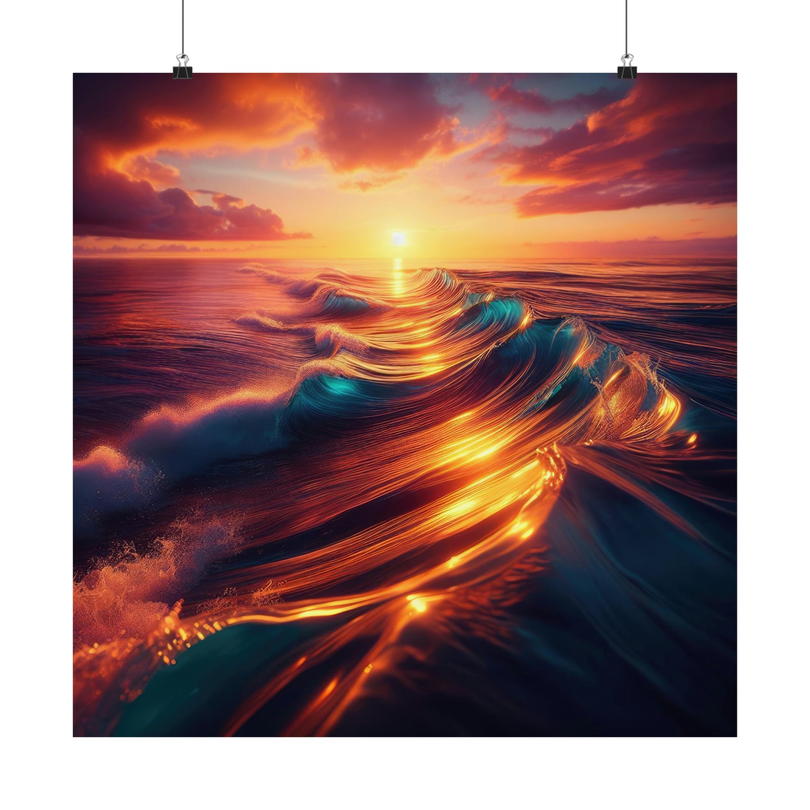 Captivated by Crisp Sunset Details on the Ocean of Hawaii Poster