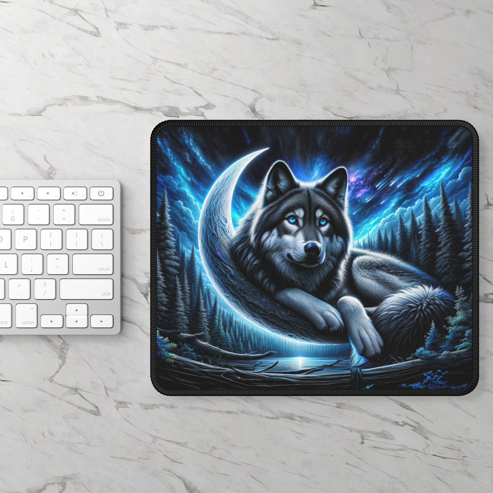The Wolf's Cosmic Watch Mouse Pad