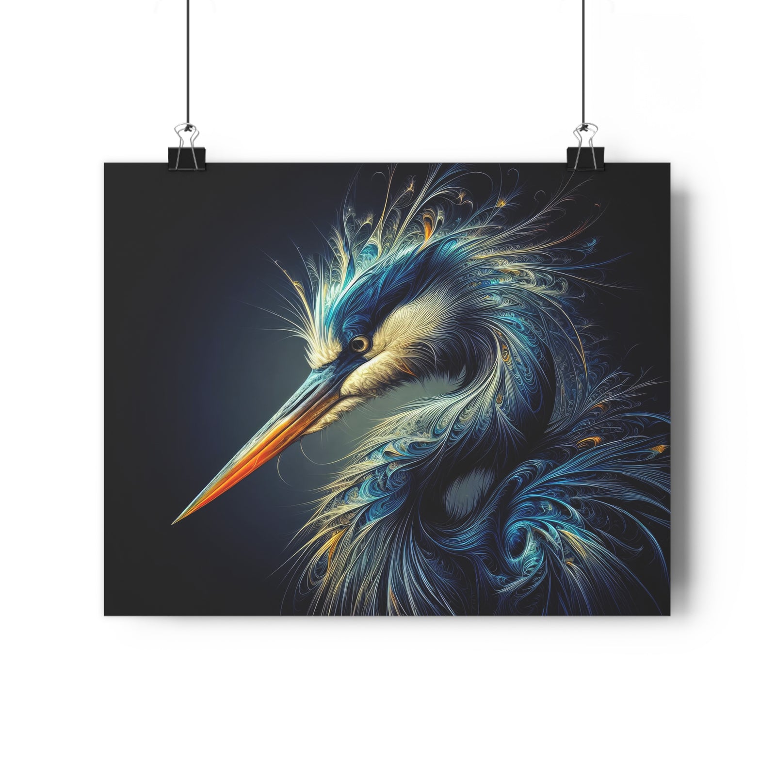 Harmonious Heron Hues Art Print