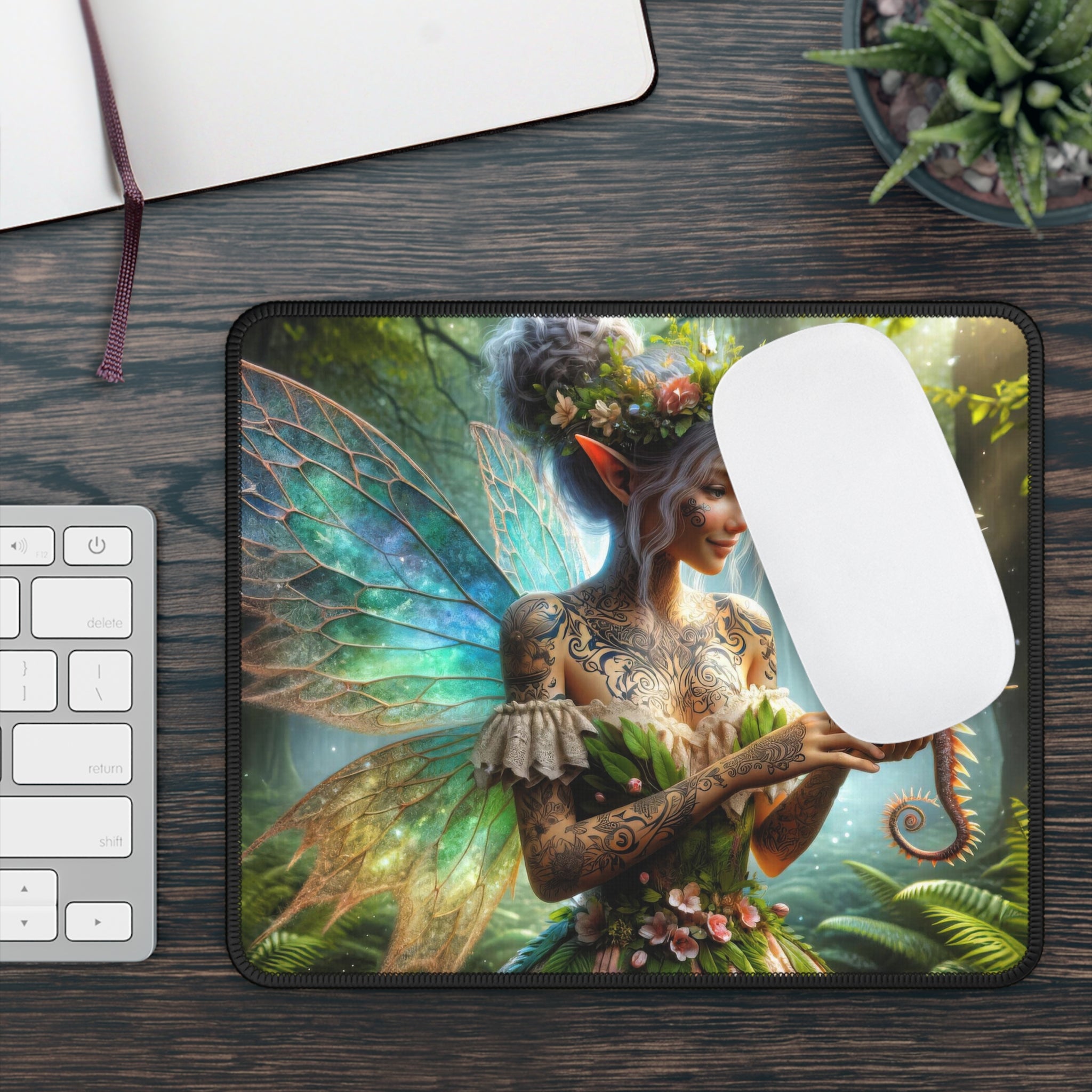 The Faerie and Her Dragonette Mouse Pad
