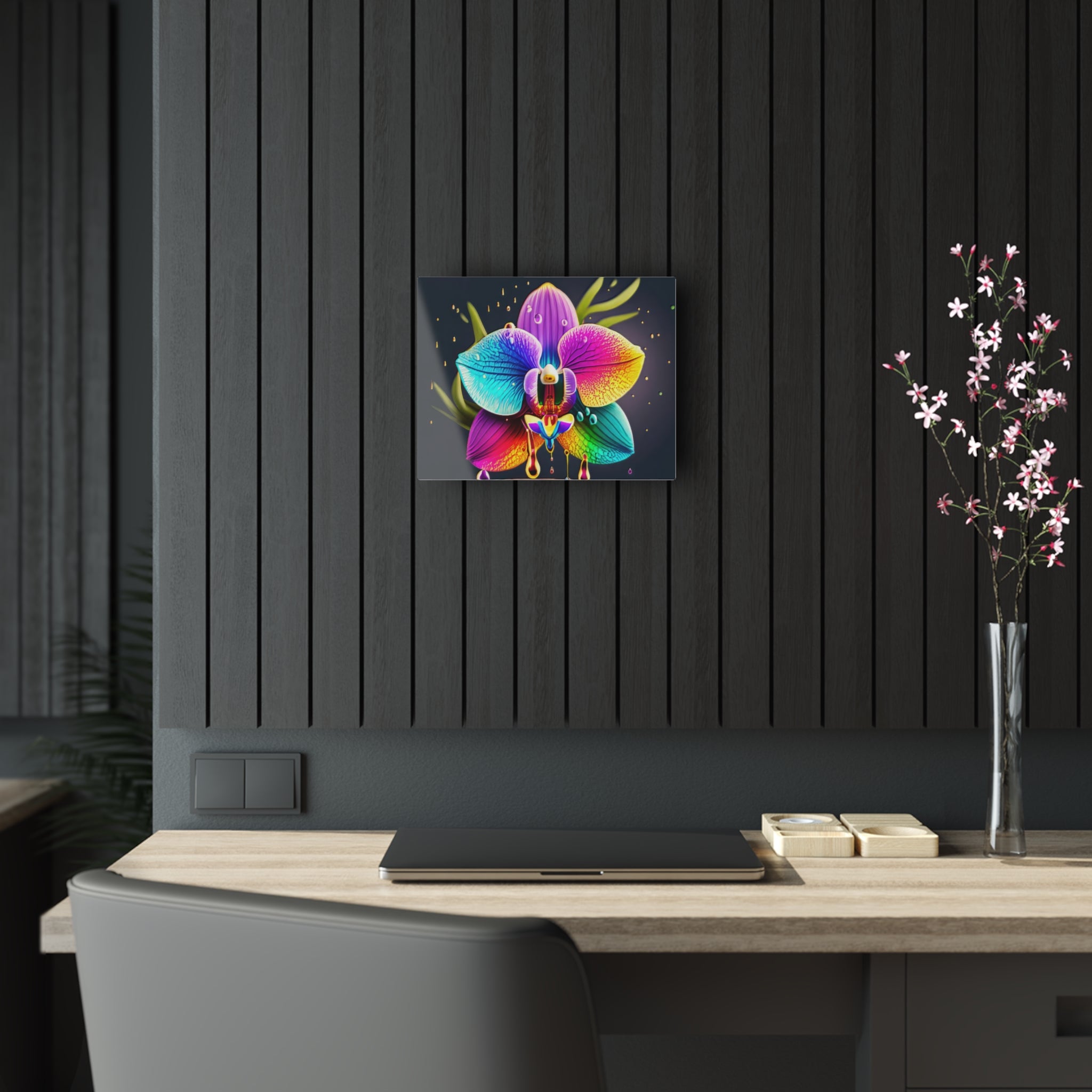 Rainbow Orchid Dripz C Acrylic Print
