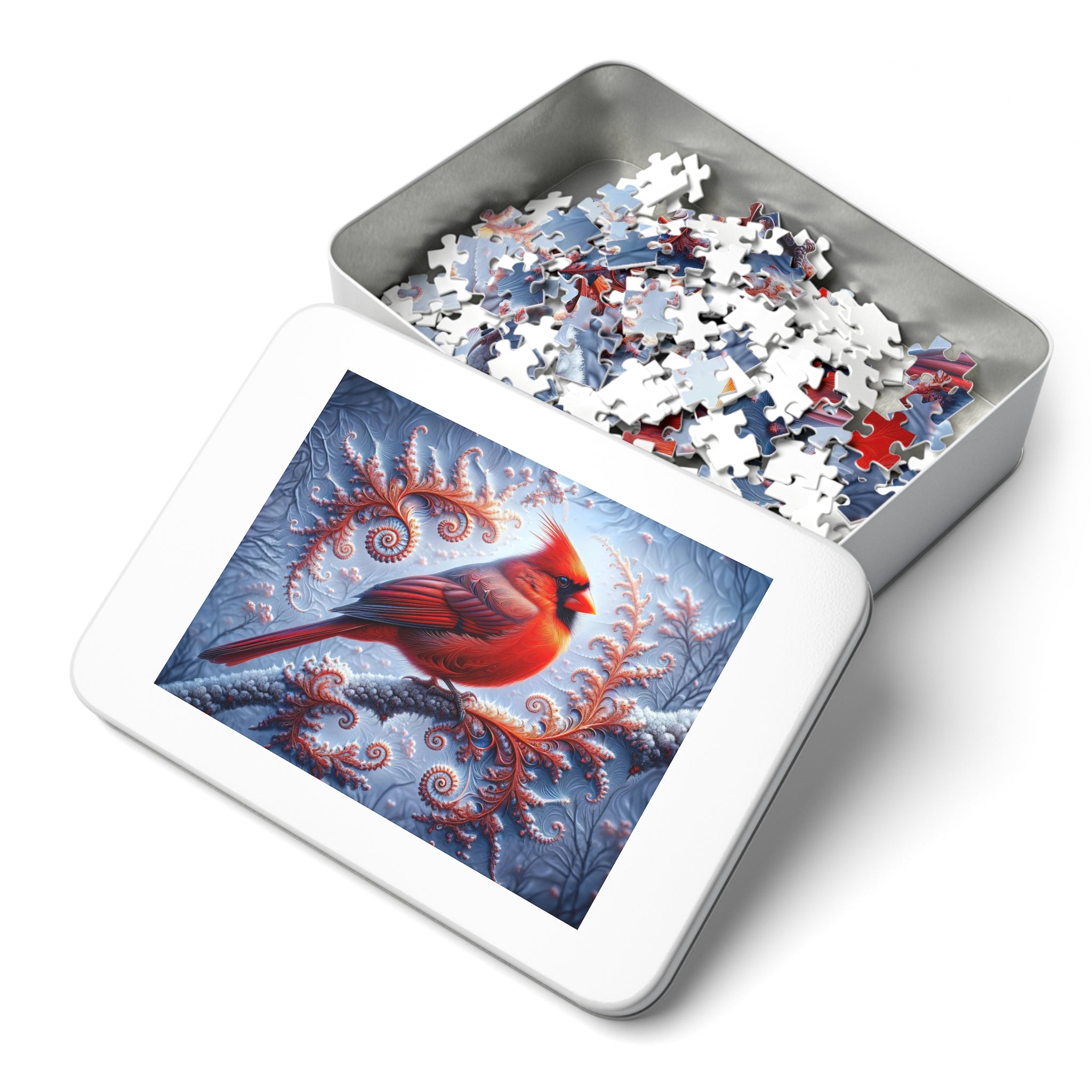 The Cardinal's Fractal Winter Jigsaw Puzzle