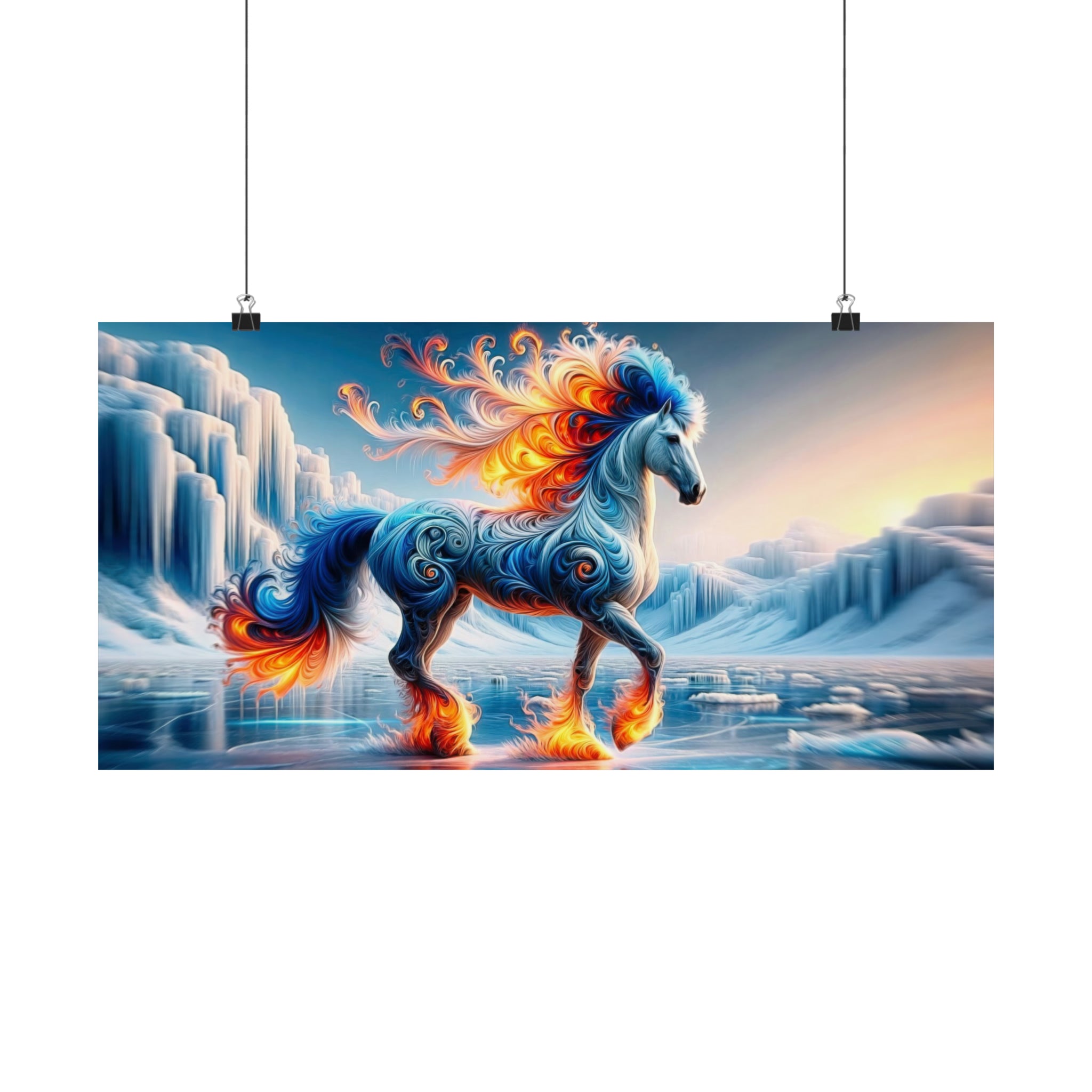 Ablaze Amongst the Glacial Spires Poster