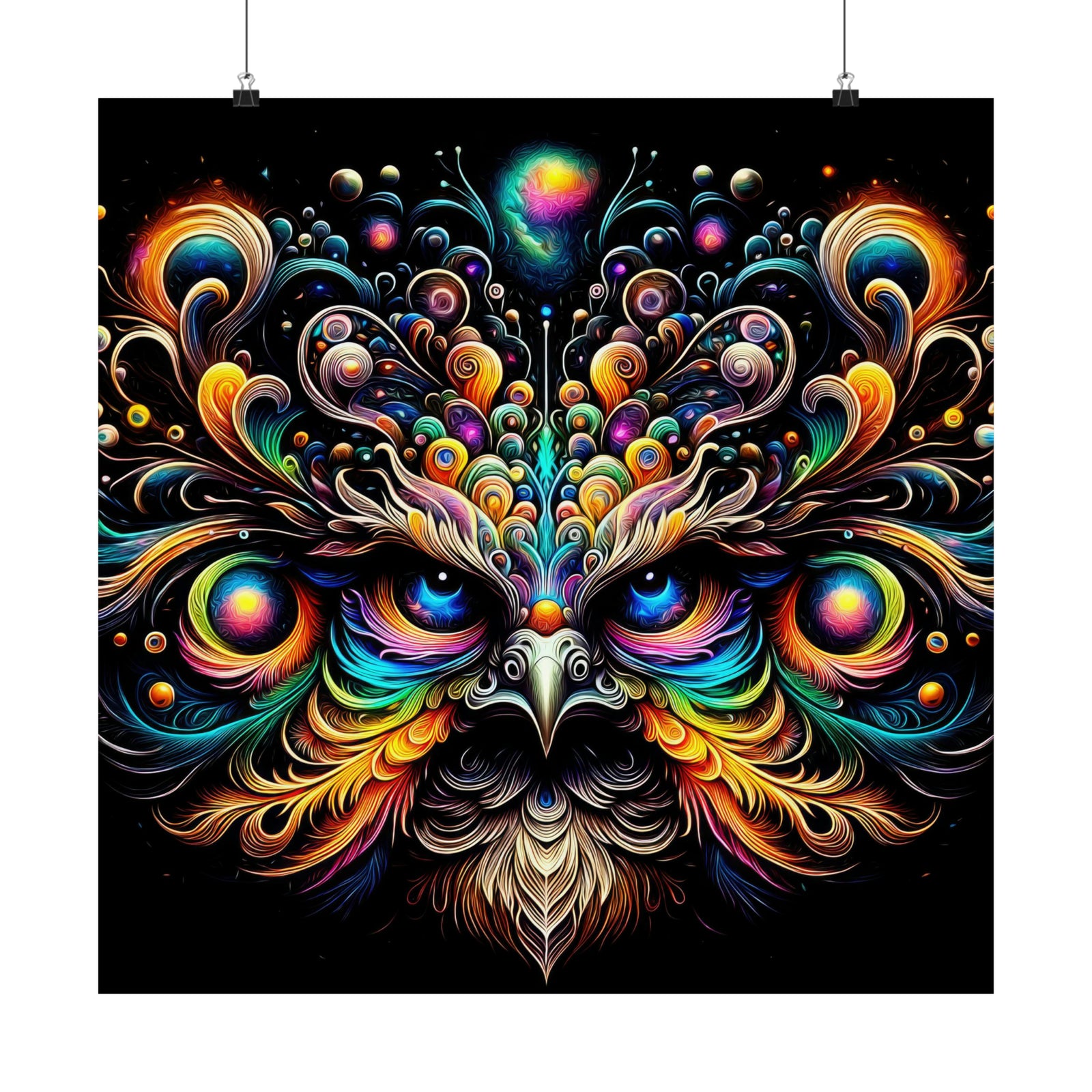 Galactic Feather Vortex Poster