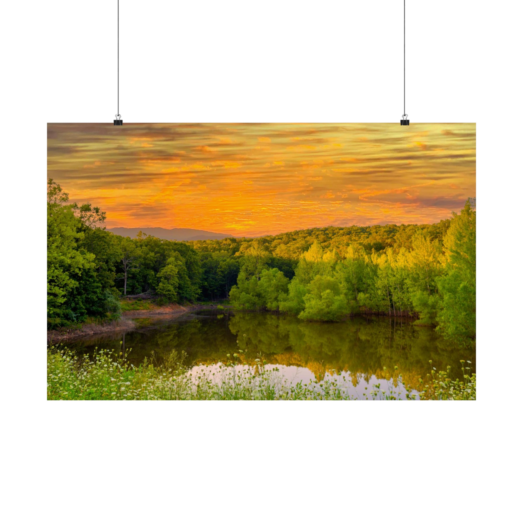 Ridge Lake Sunset at Goose Creek Poster