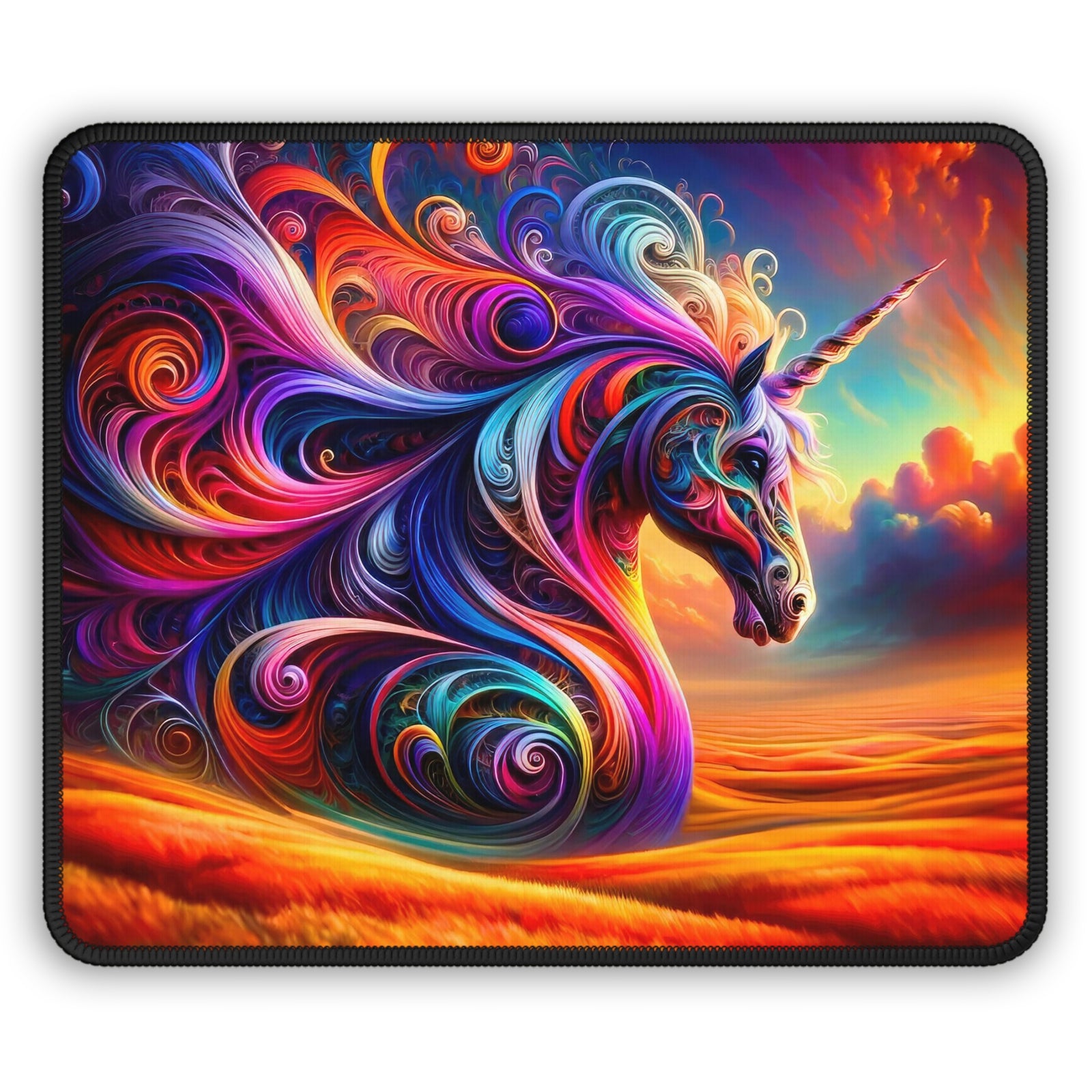 The Chromatic Chronicles of a Celestial Steed Gaming Mouse Pad