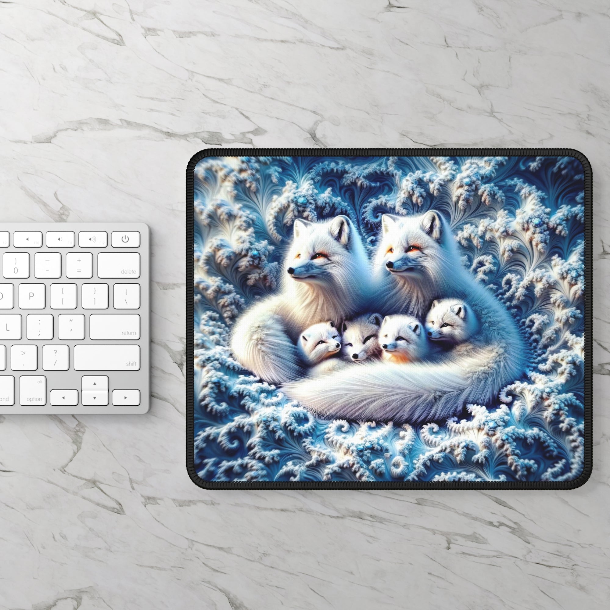 The Foxes of Fractal Valley Gaming Mouse Pad