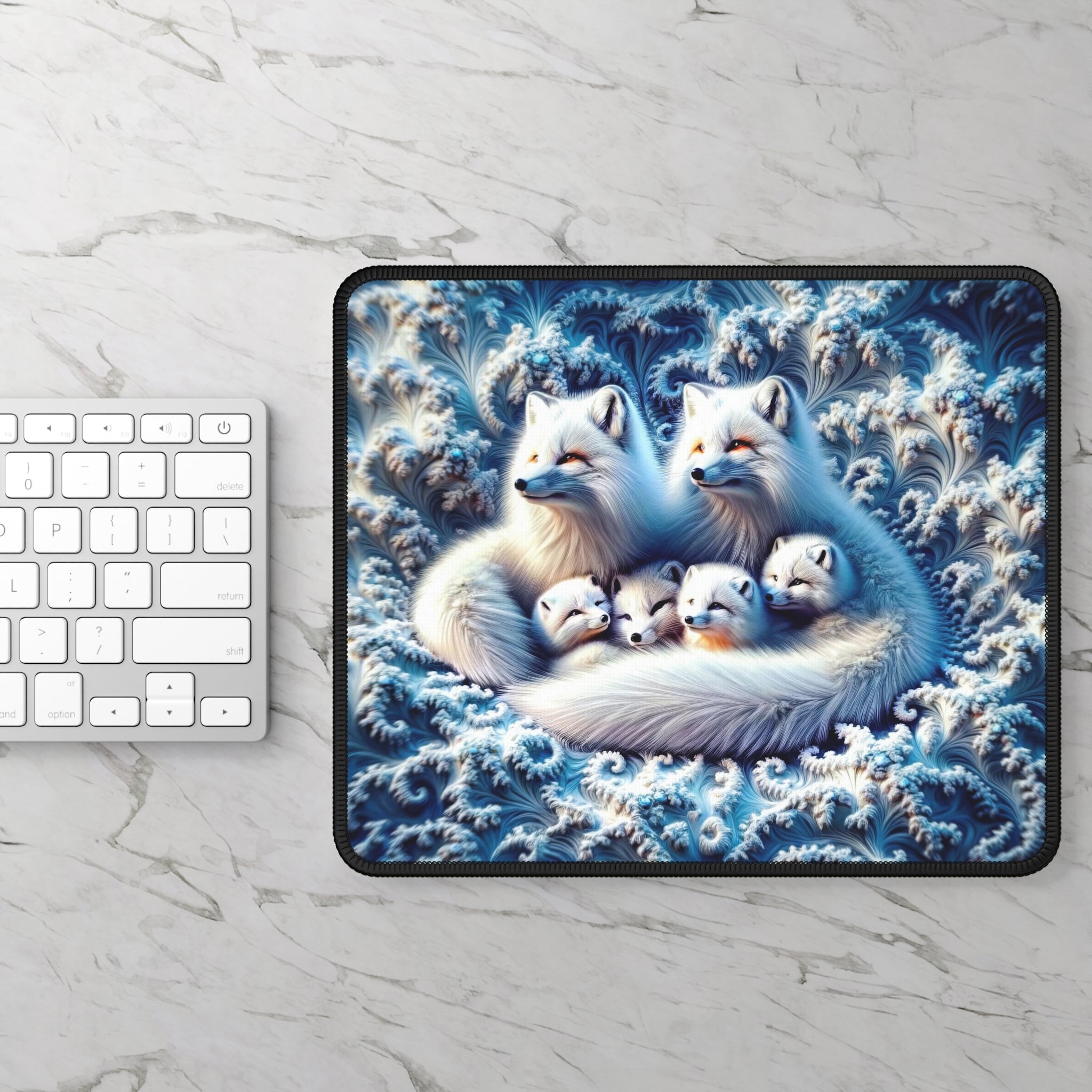 The Foxes of Fractal Valley Gaming Mouse Pad