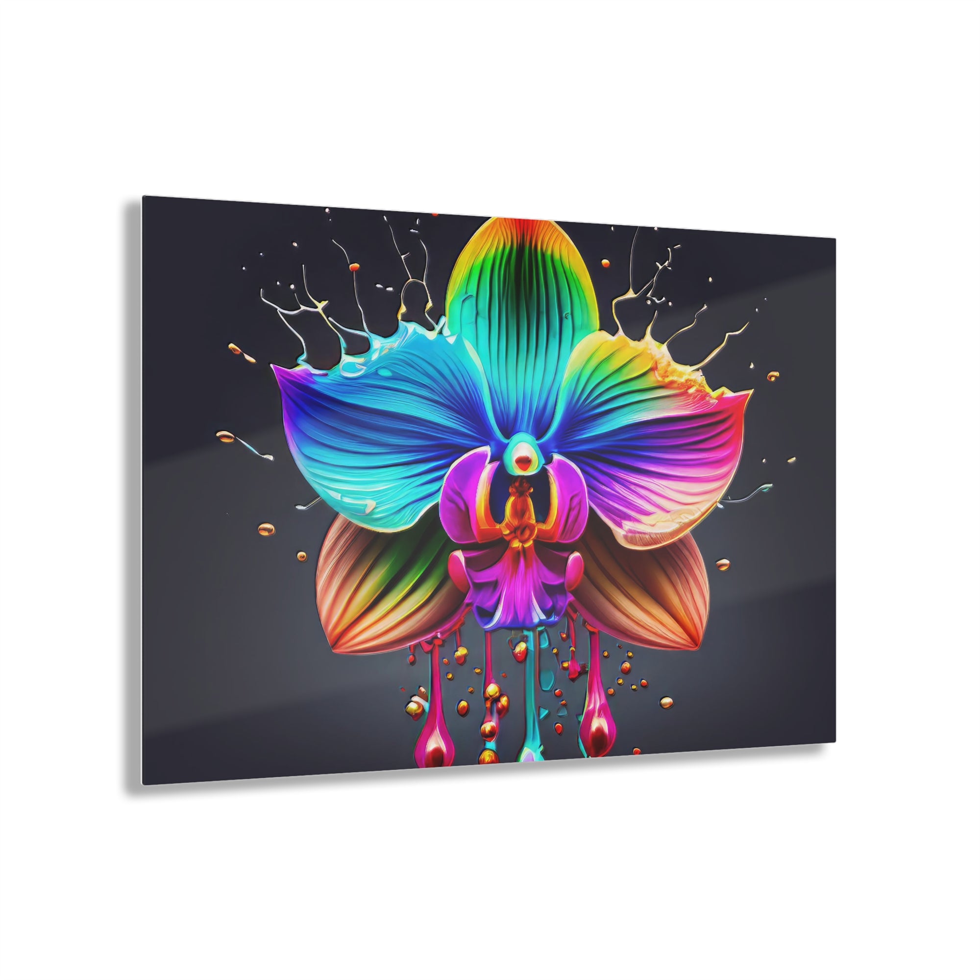 Rainbow Orchid Dripz B Acrylic Print