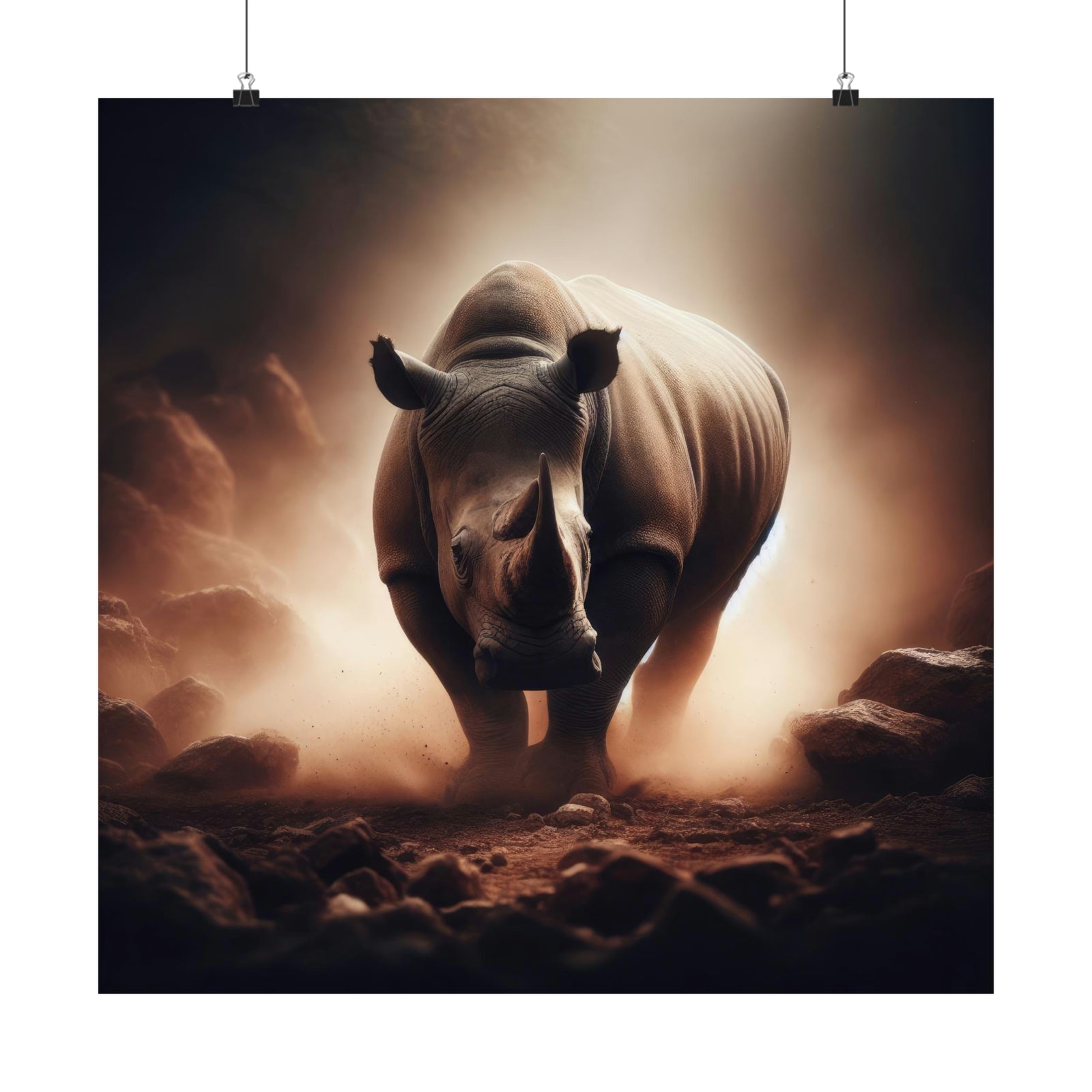 Roaming Rhinoceros Poster