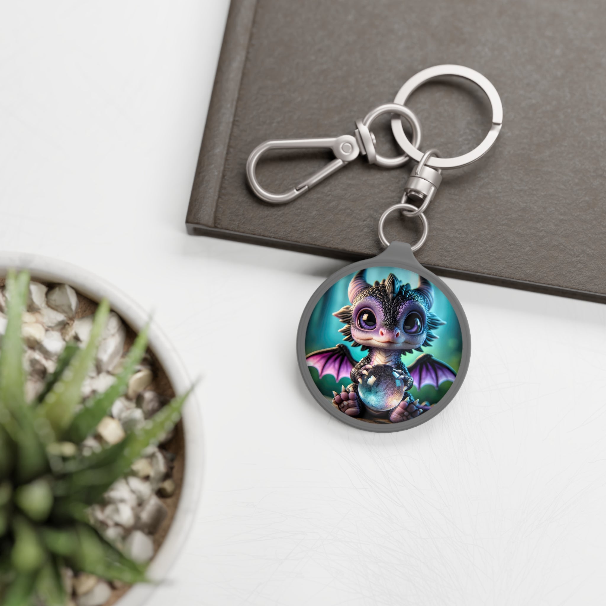 Whimsical Guardian of the Mystic Orb Keyring Tag