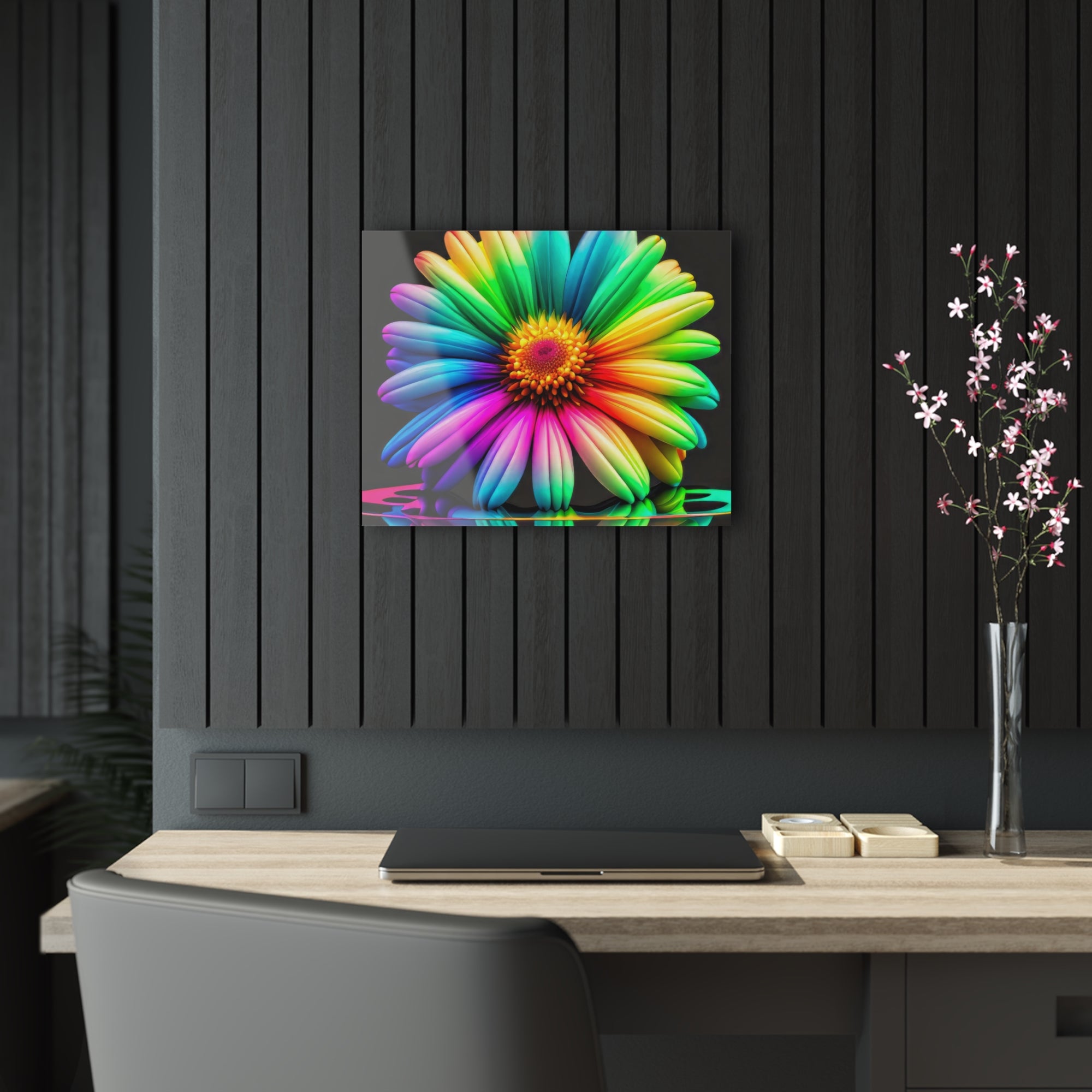 Pastel Rainbow Daisy Acrylic Print