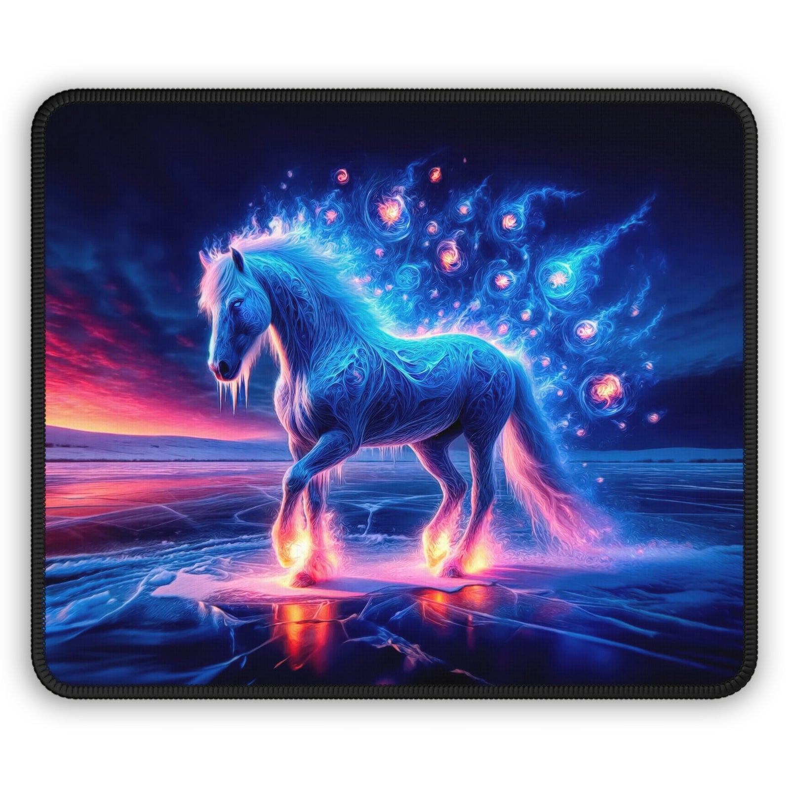 The Icicle-Maned Myth Gaming Mouse Pad