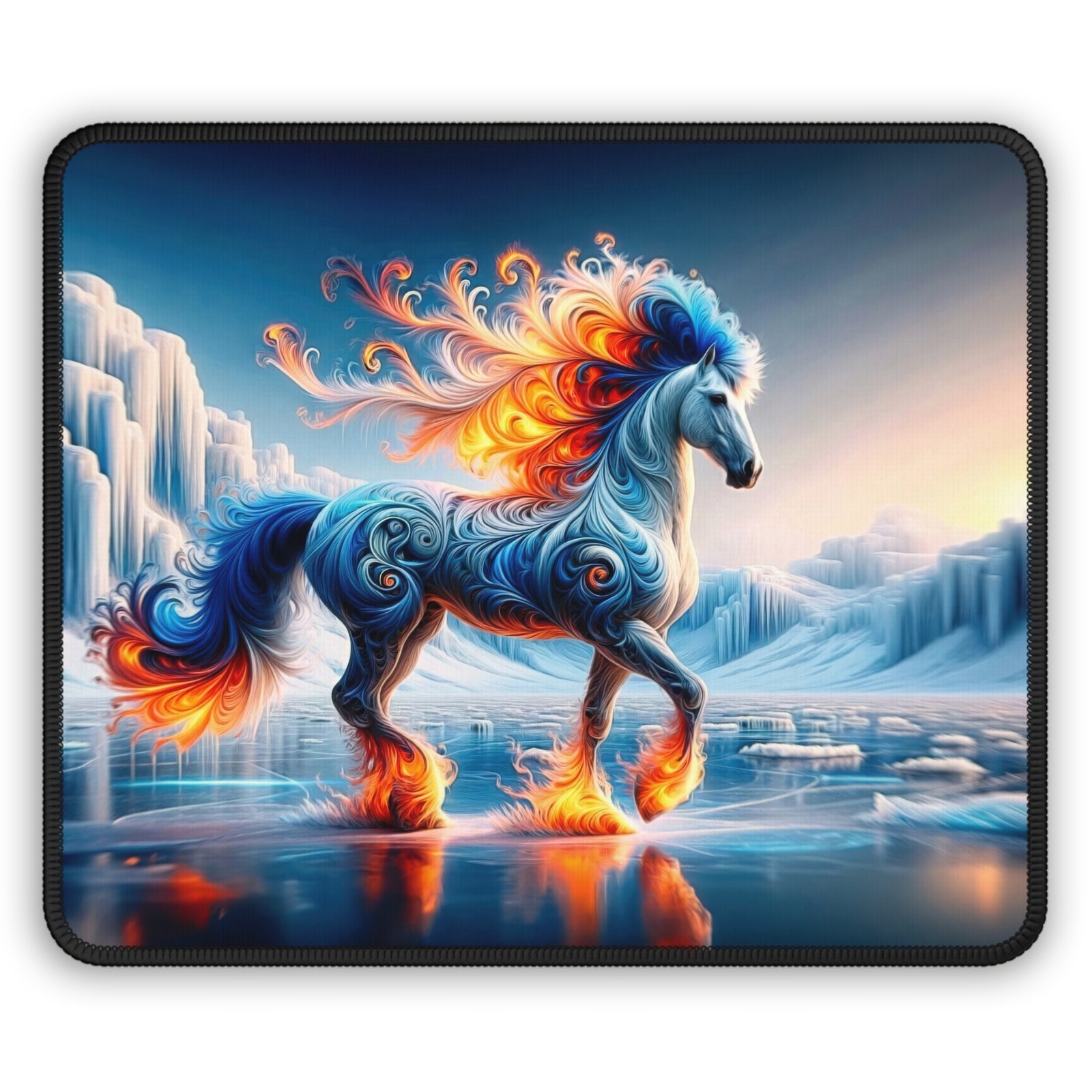 Ablaze Amongst the Glacial Spires Gaming Mouse Pad