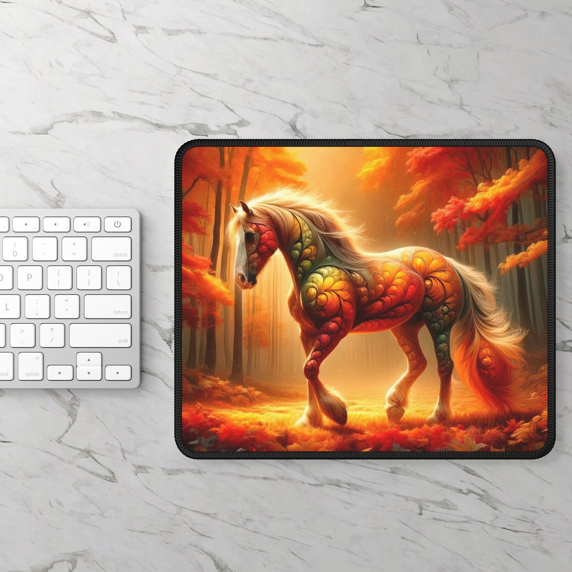 Autumn's Enchanted Steed Gaming Mouse Pad