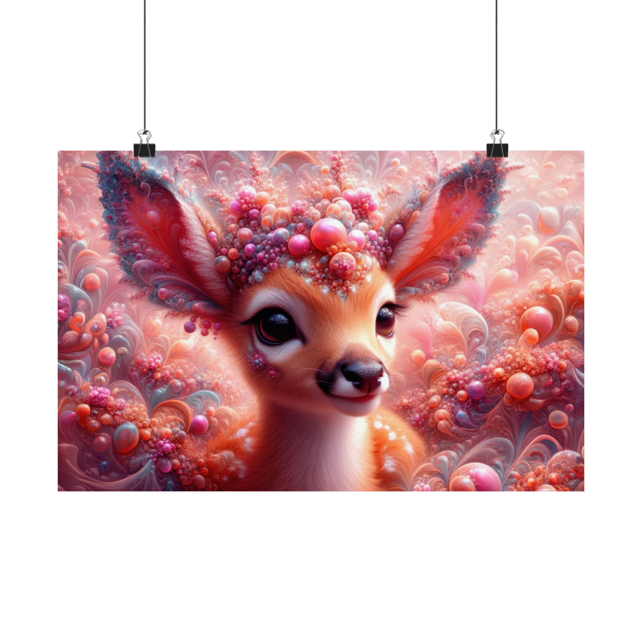 The Enchanted Fawn of Fractal Forest Poster
