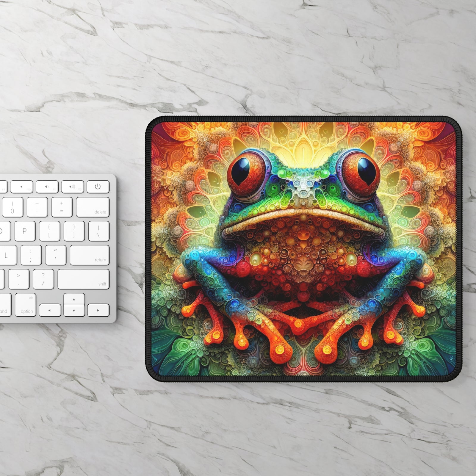 Kaleidoscopic Guardian of the Mystic Pond Gaming Mouse Pad