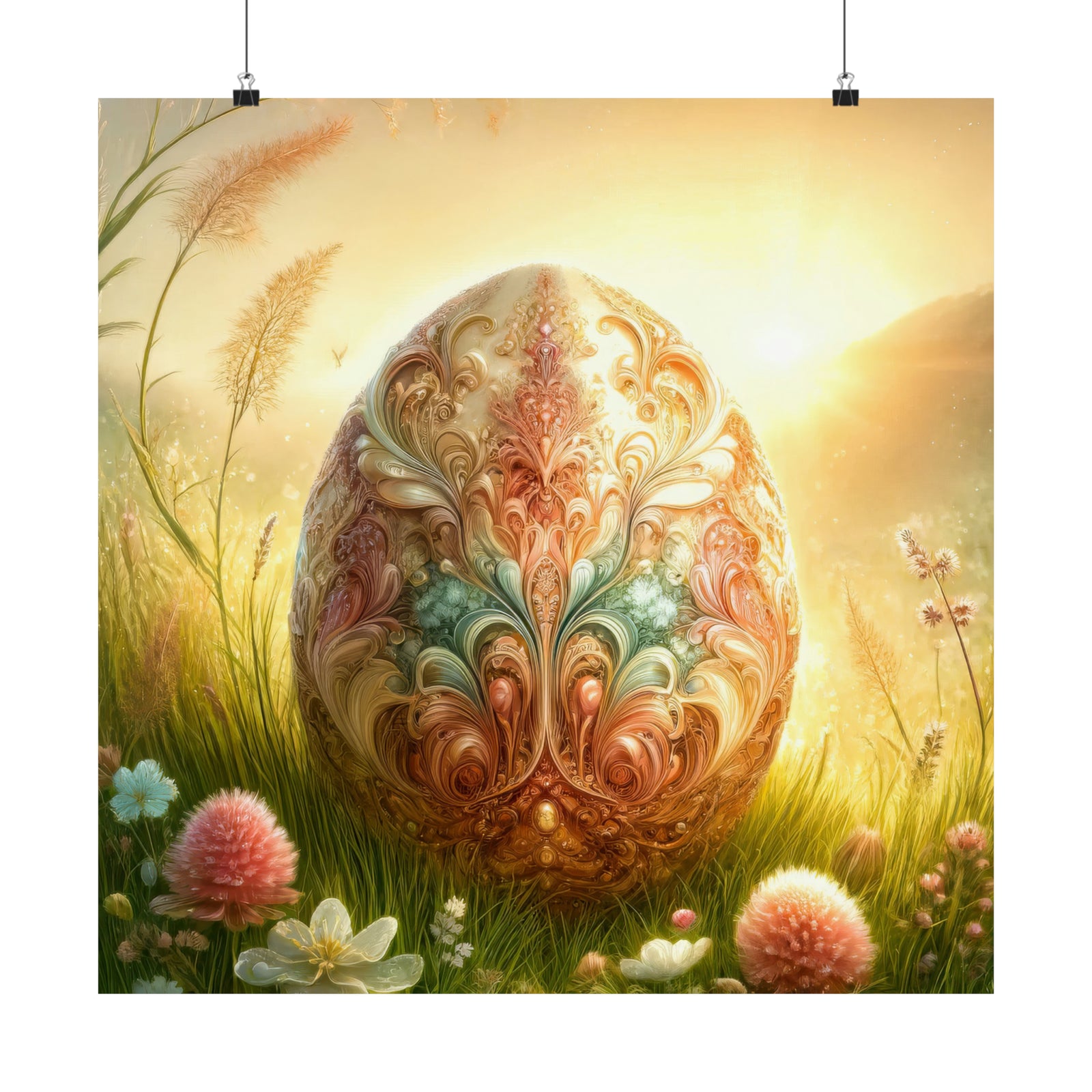 Enchanted Egg Amidst Evening Blooms Poster