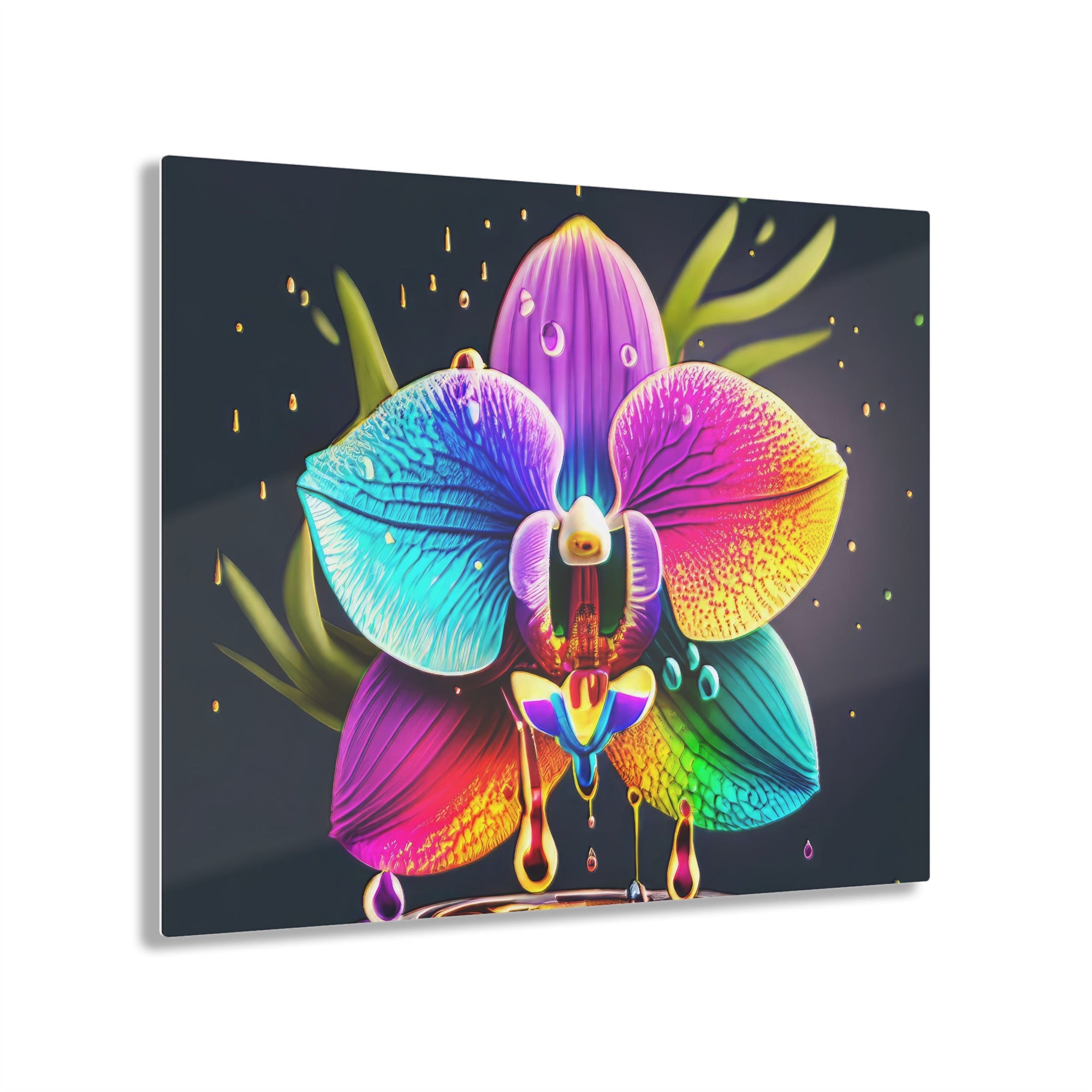 Rainbow Orchid Dripz C Acrylic Print