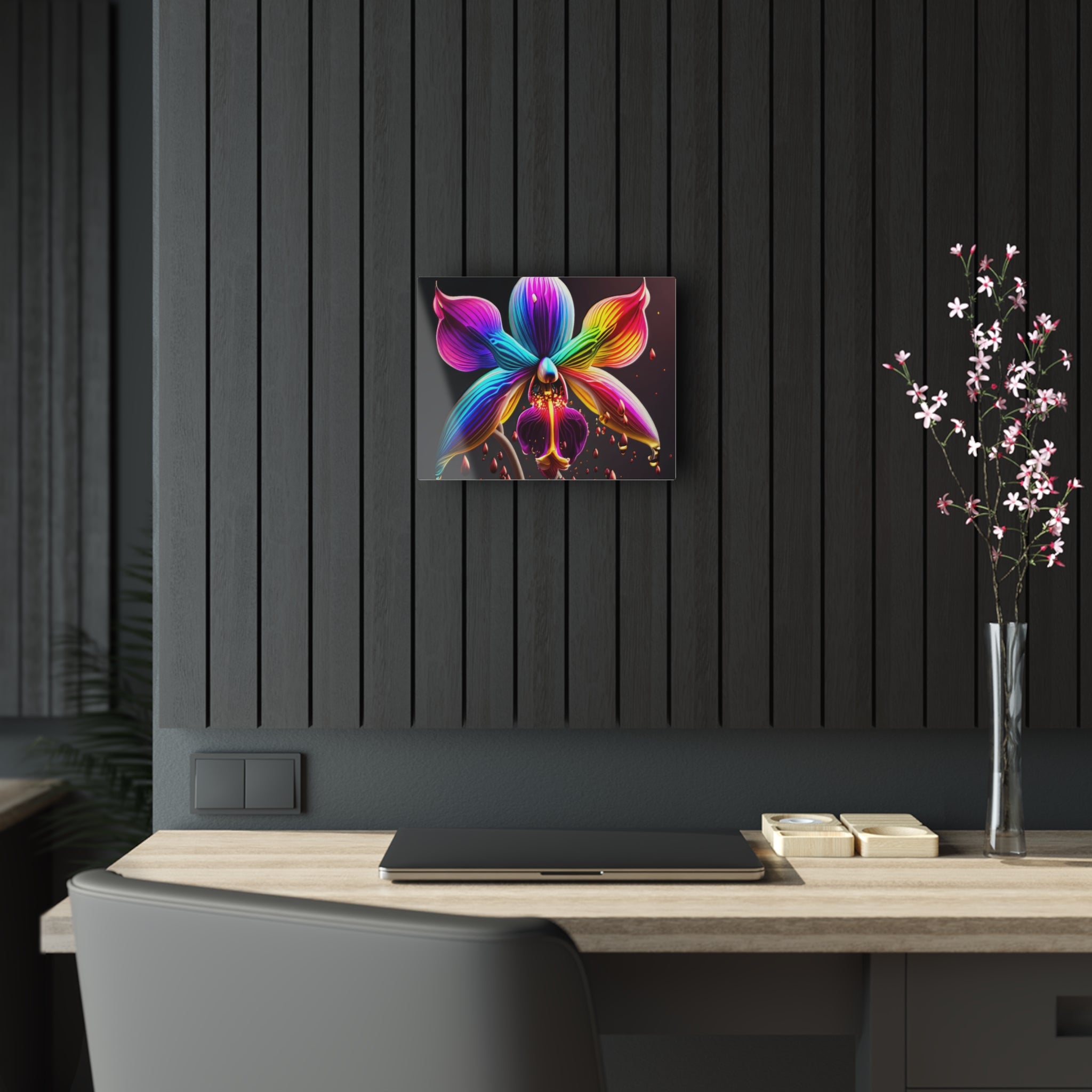 Rainbow Orchid Dripz F Acrylic Print
