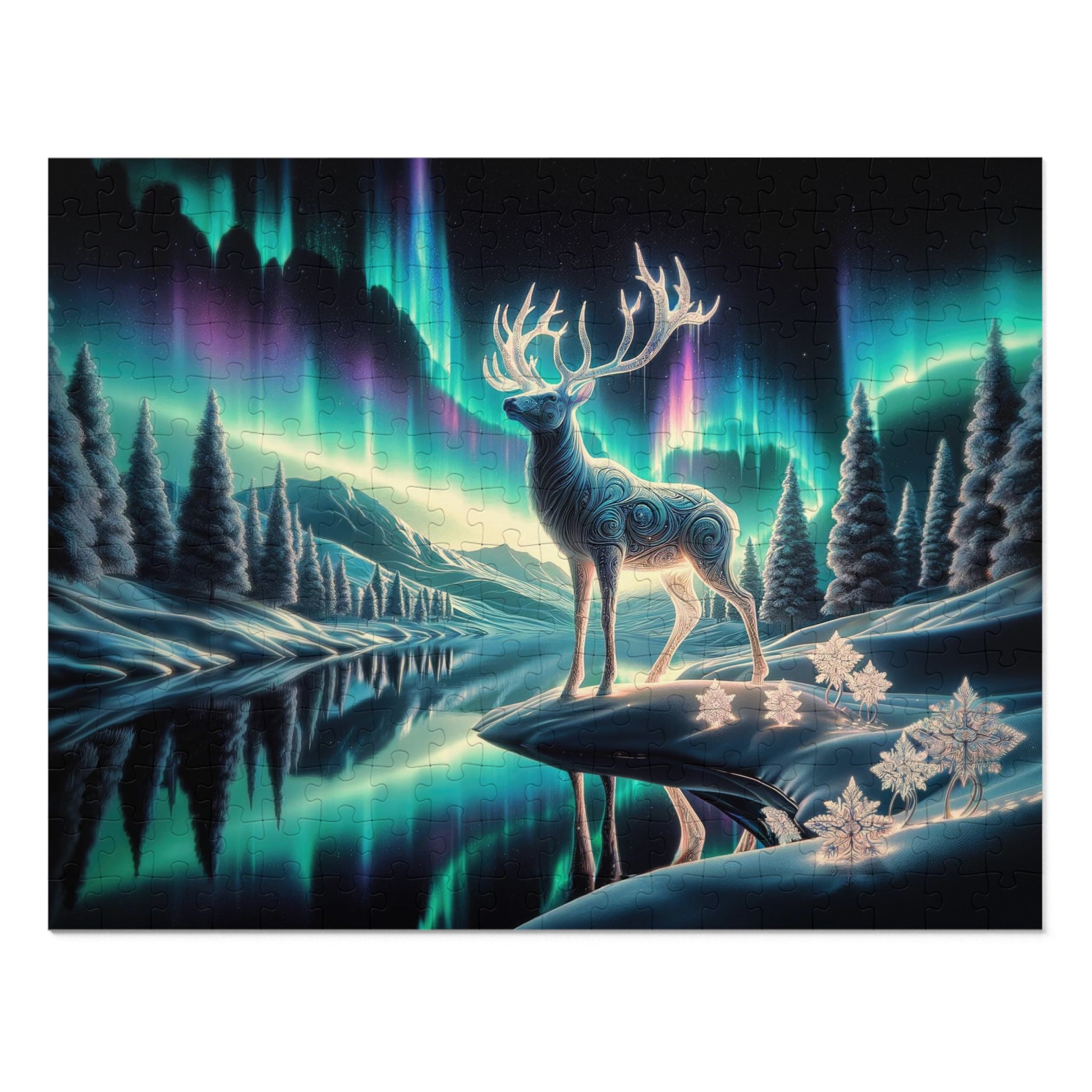 Auroral Ethereal Elk Jigsaw Puzzle
