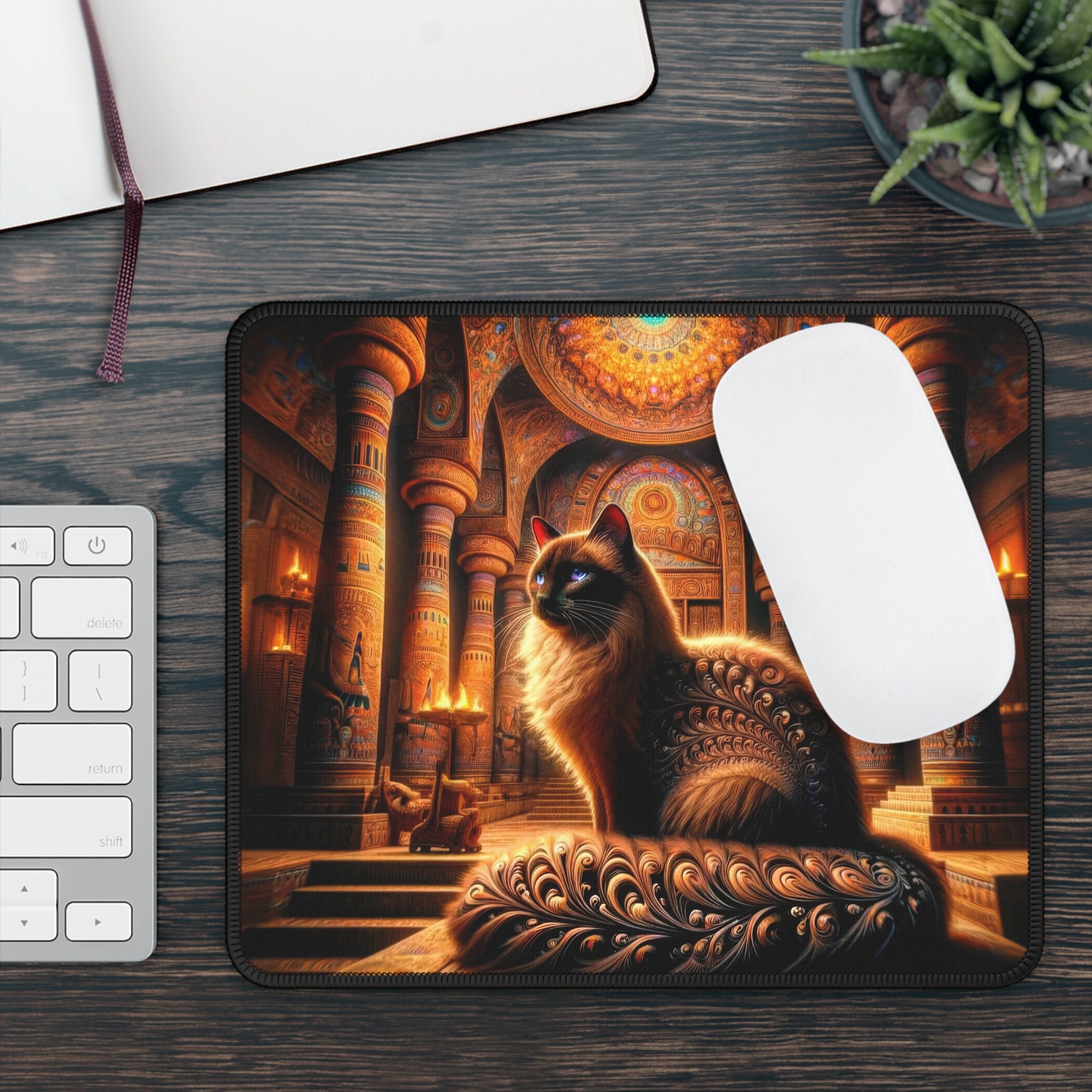 Siamese Oracle in the Temple of Time Gaming Mouse Pad