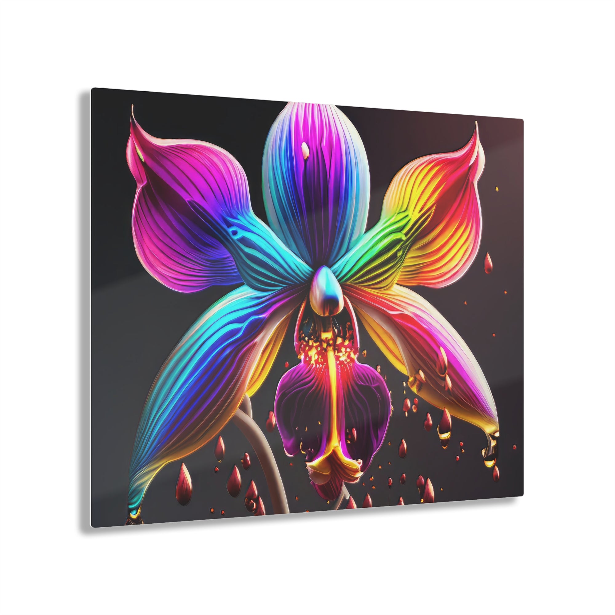 Rainbow Orchid Dripz F Acrylic Print