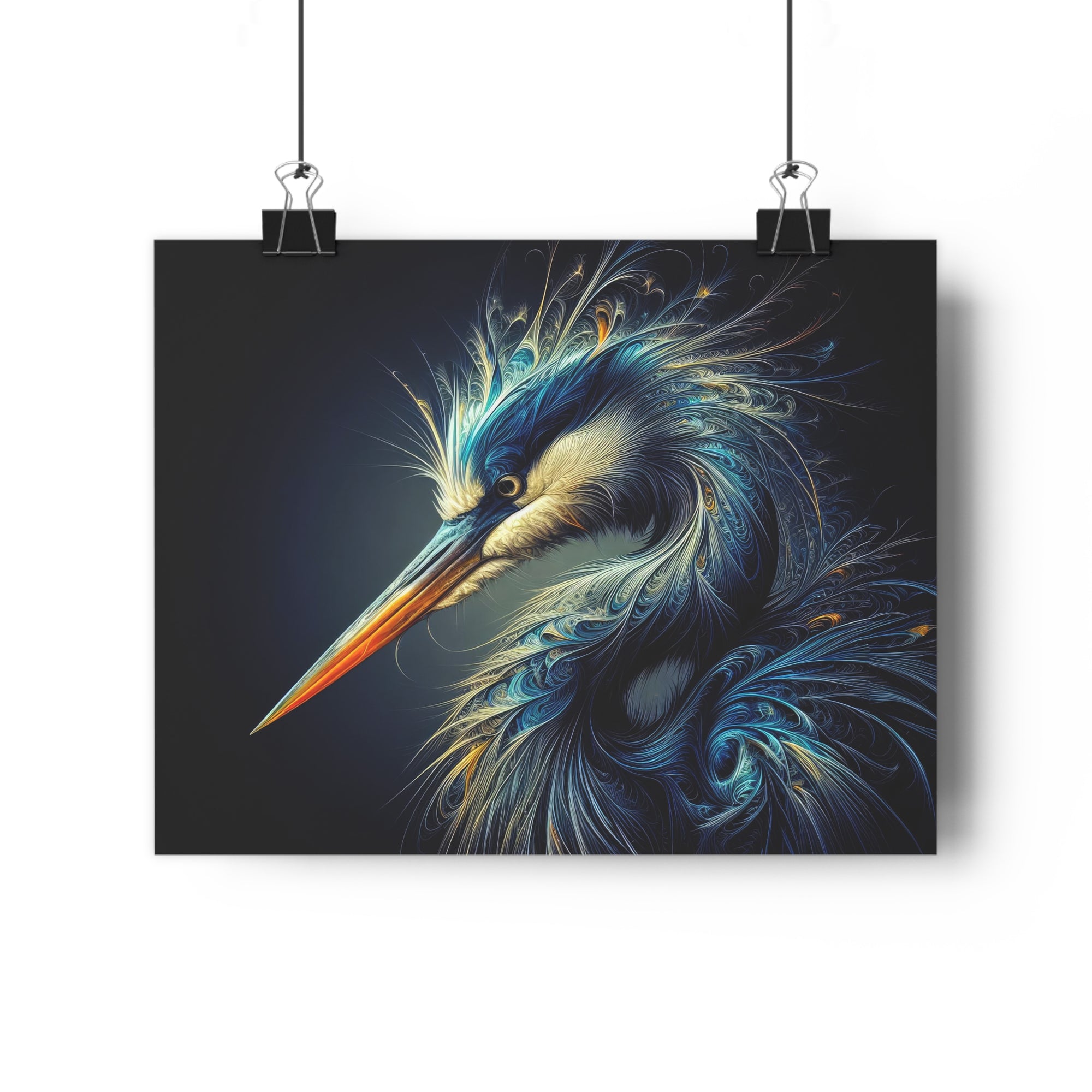 Harmonious Heron Hues Art Print