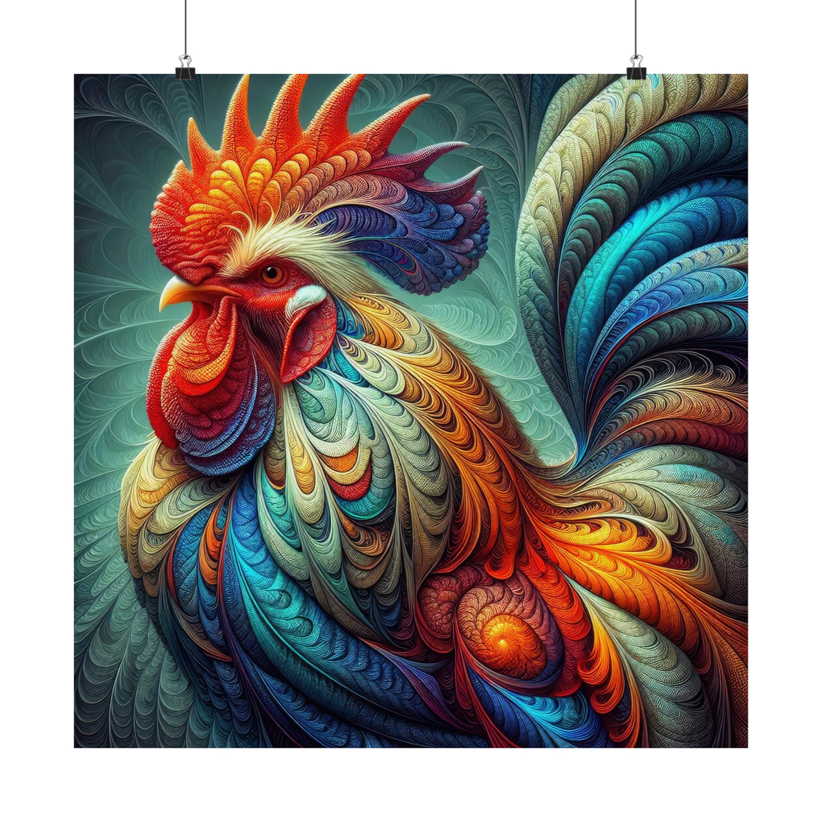 The Regal Acanthus Rooster Poster