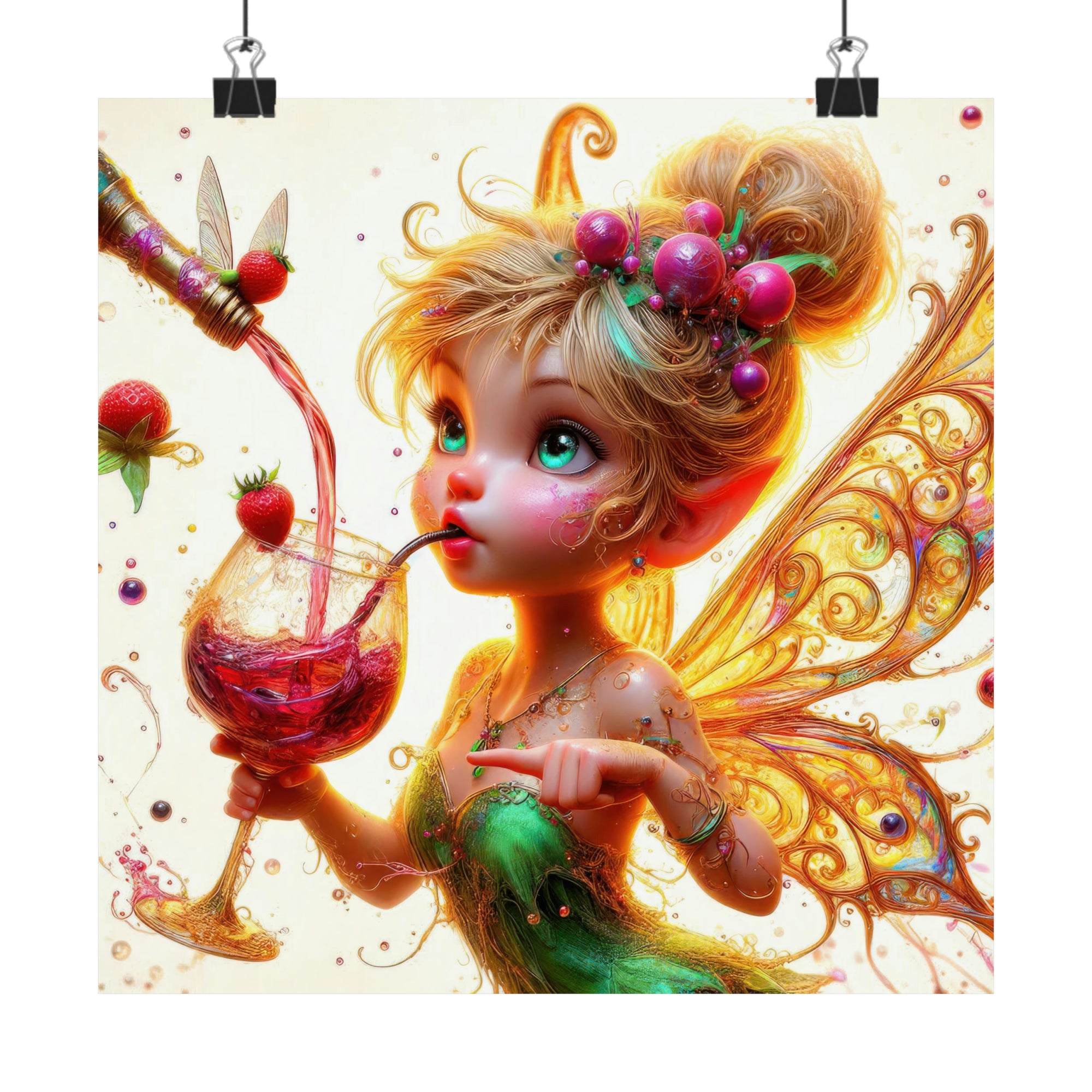 Whimsy in a Wine Glass Poster