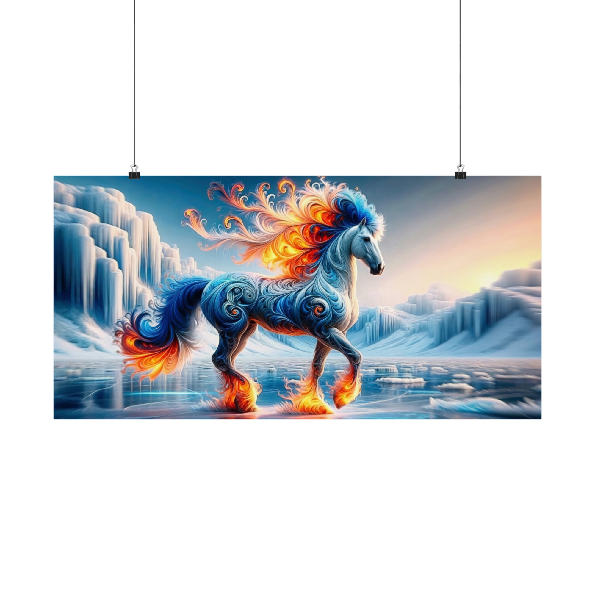 Ablaze Amongst the Glacial Spires Poster