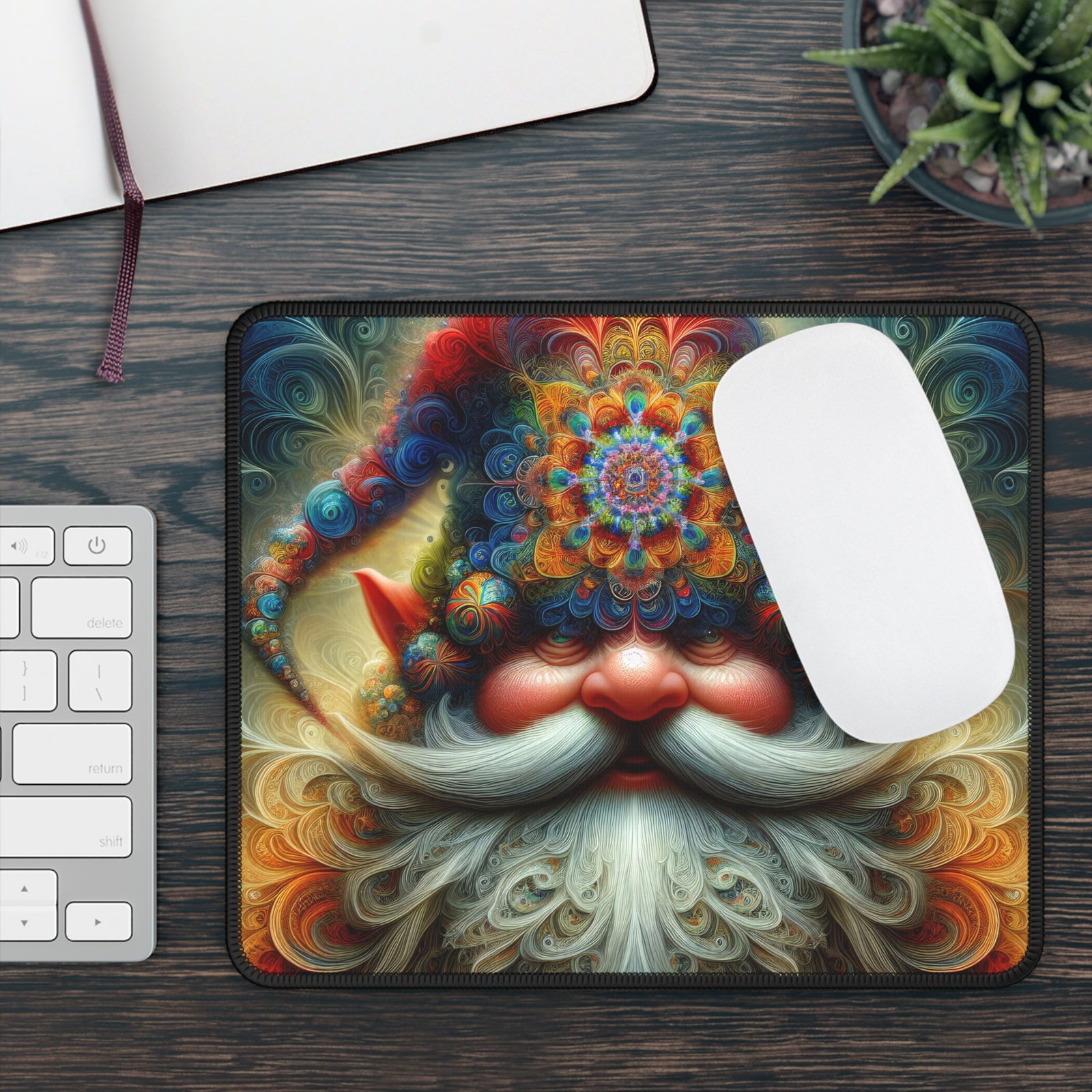 The Fractal Wizard of Whimsy Glen Gaming Mouse Pad