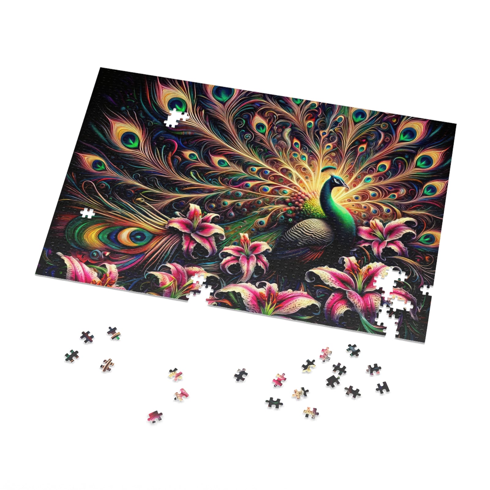 The Luminous Dance of the Peacock Jigsaw Puzzle