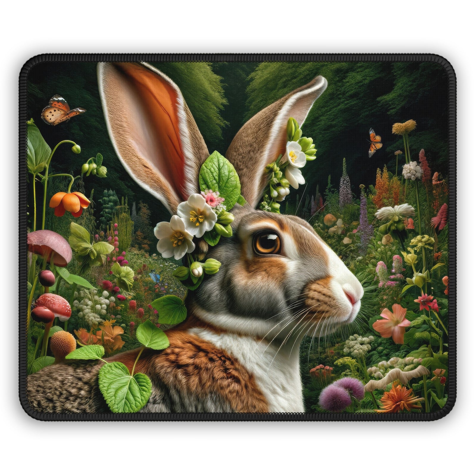 Blossom-Eared Sentinel of the Enchanted Garden Mouse Pad
