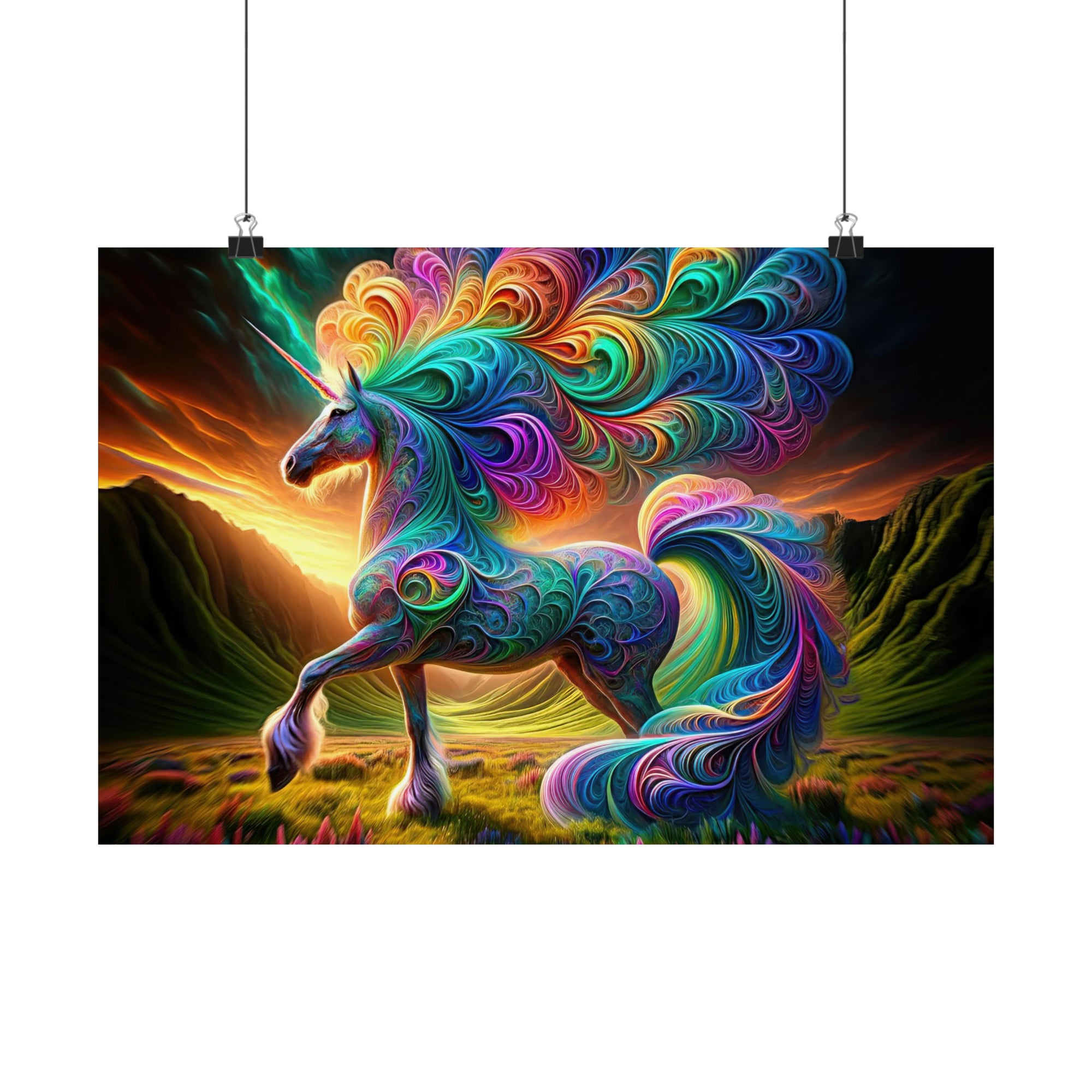 The Fractal Unicorn Poster
