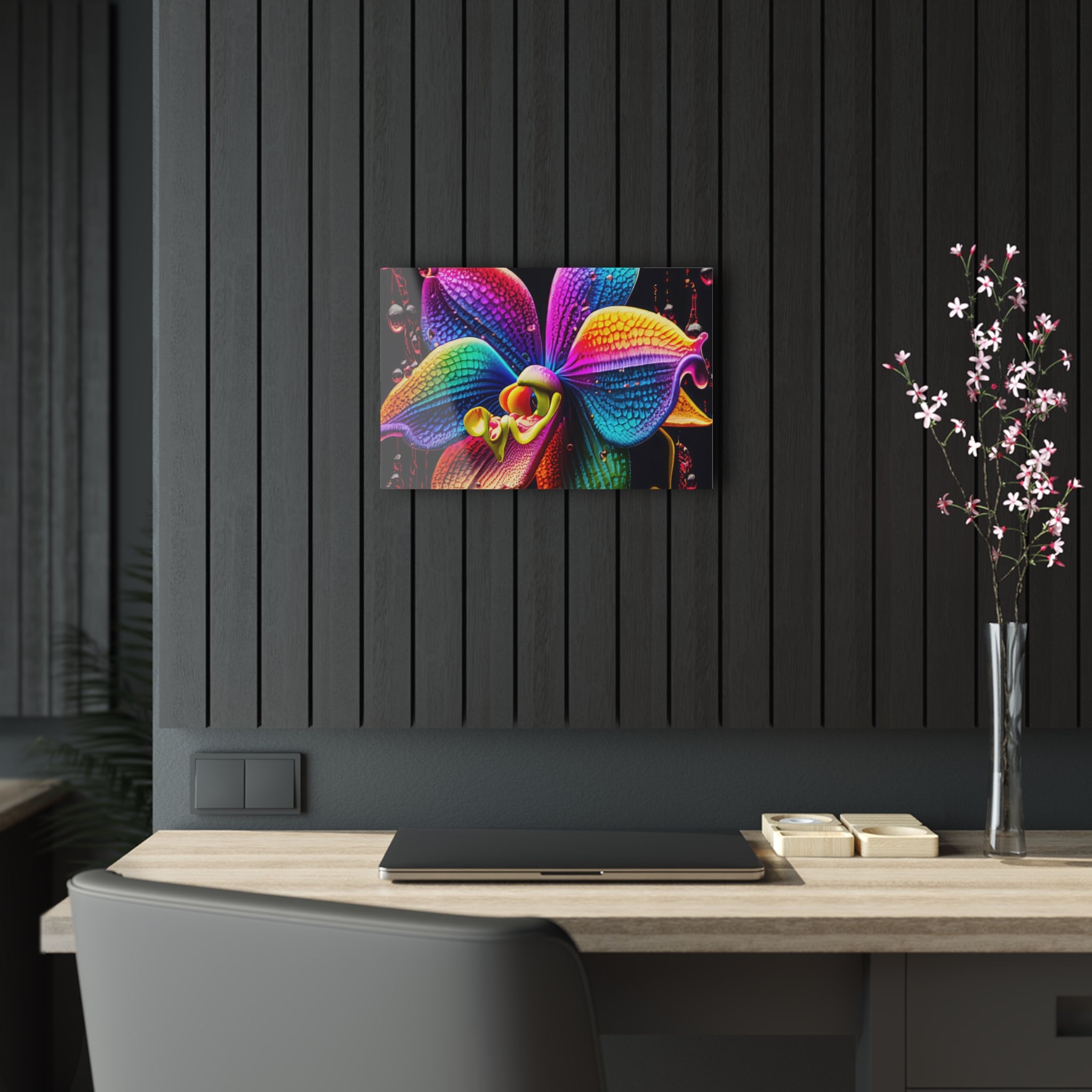 Rainbow Orchid Dripz E Acrylic Print