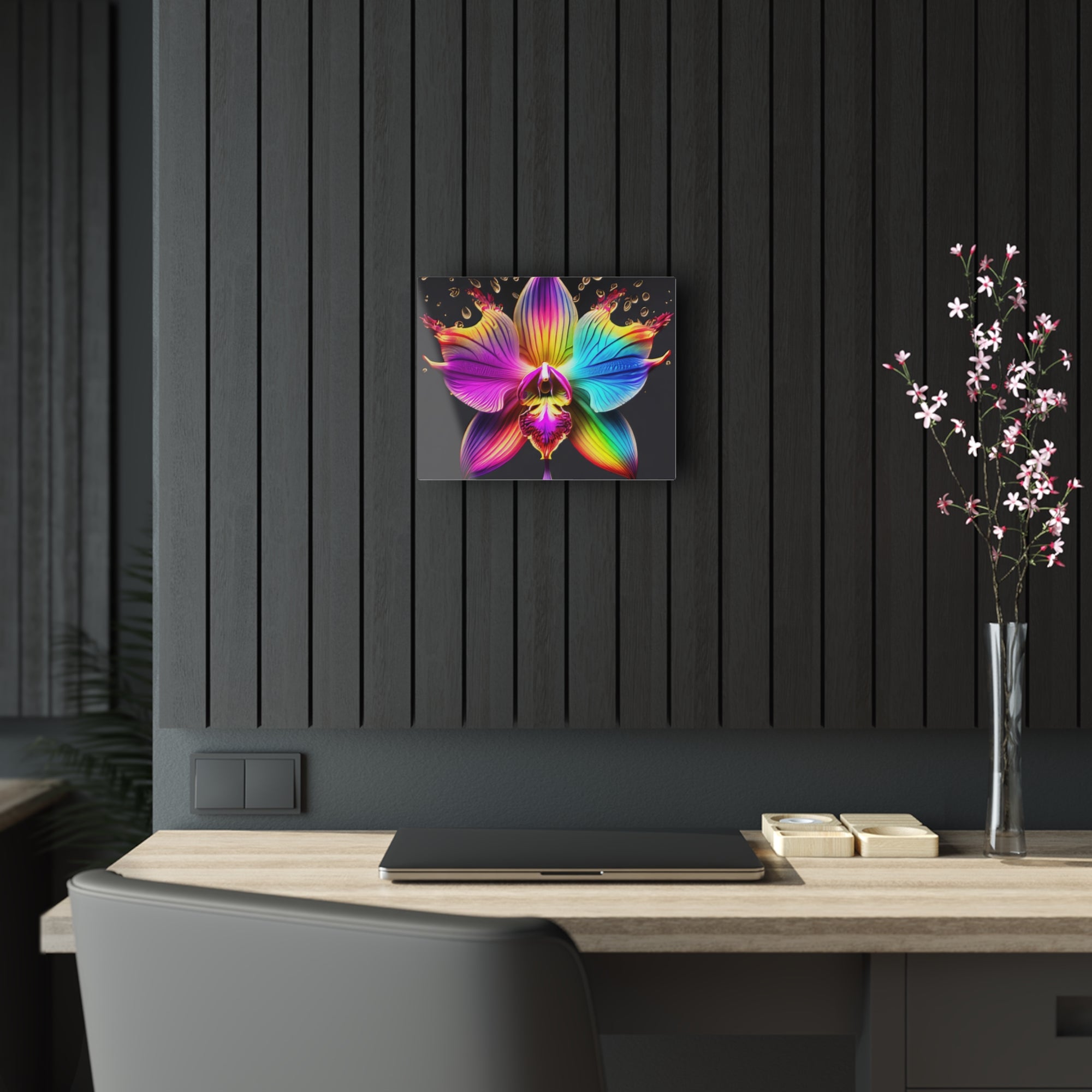 Rainbow Orchid Dripz A Acrylic Print