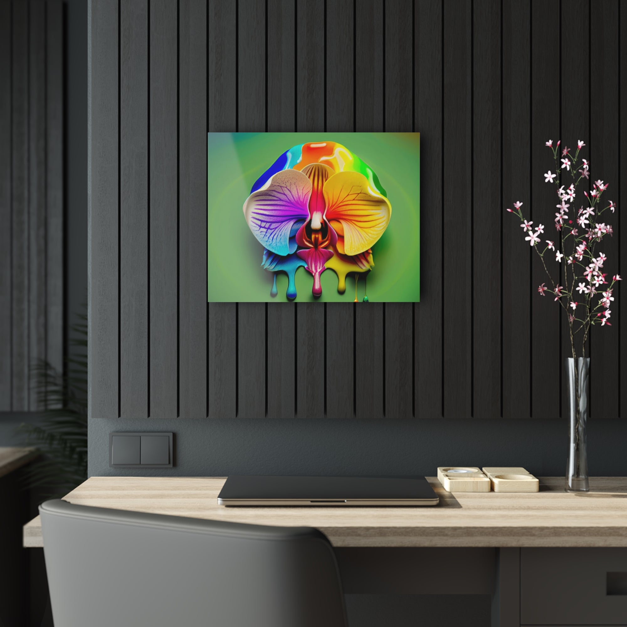 Rainbow Orchid Drool Acrylic Print
