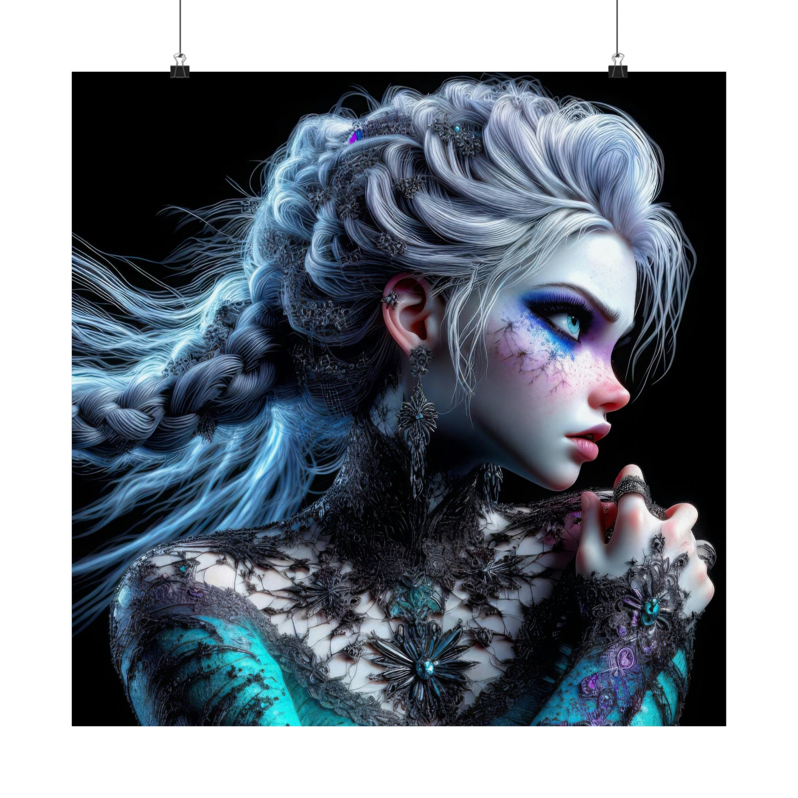 Shadowed Ice - Goth Elsa Poster